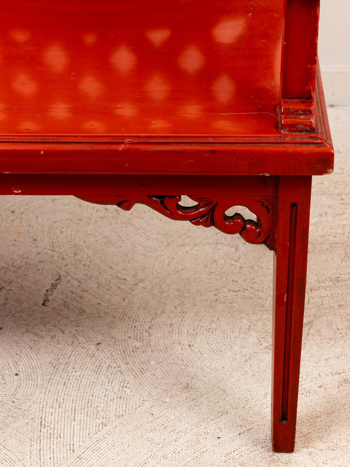 Wood Chinese Chippendale Bench