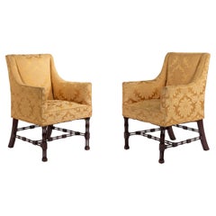 Used Chinese Chippendale Bergere Arm Chairs