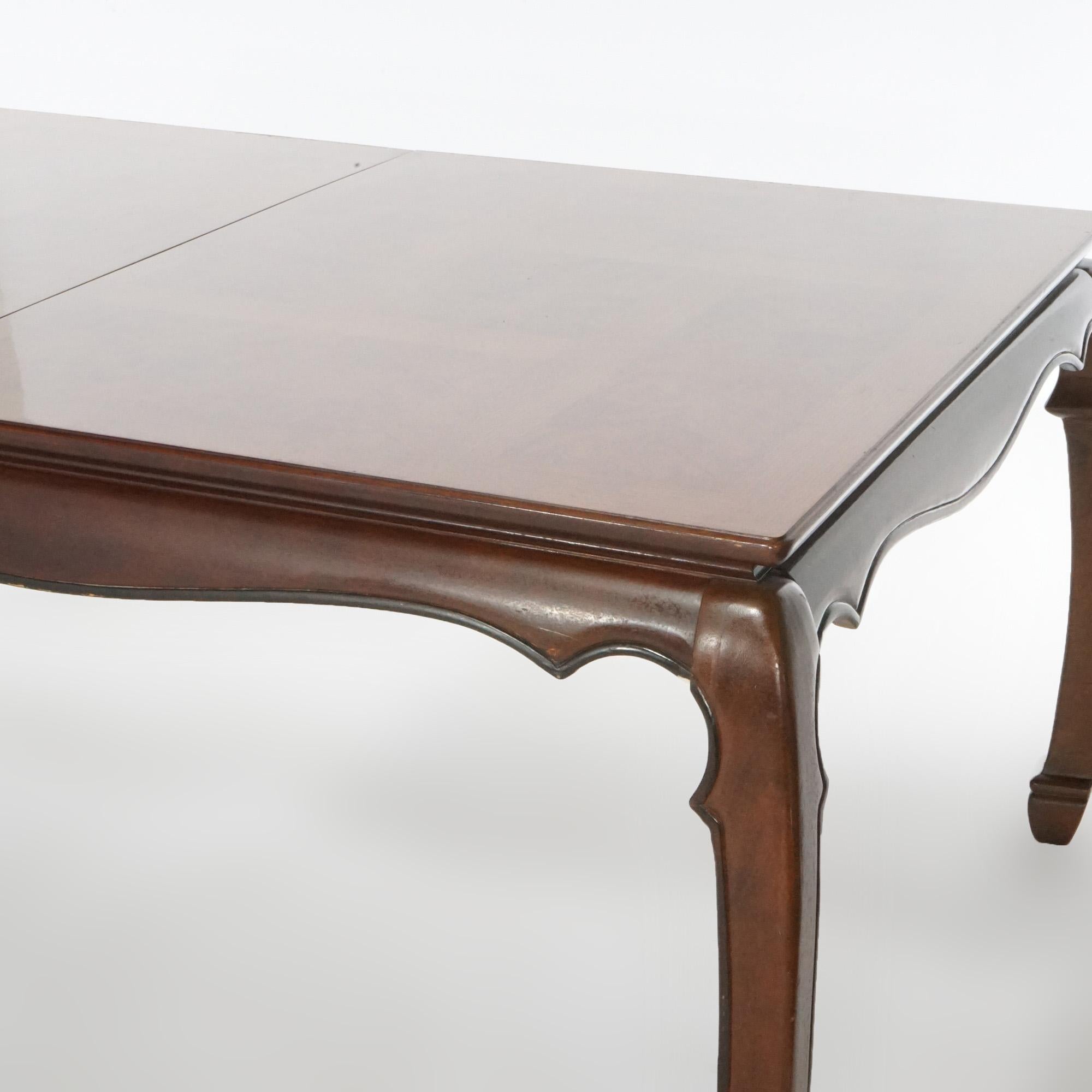 Chinese Chippendale Burl & Mahogany Dining Table 20th C For Sale 6