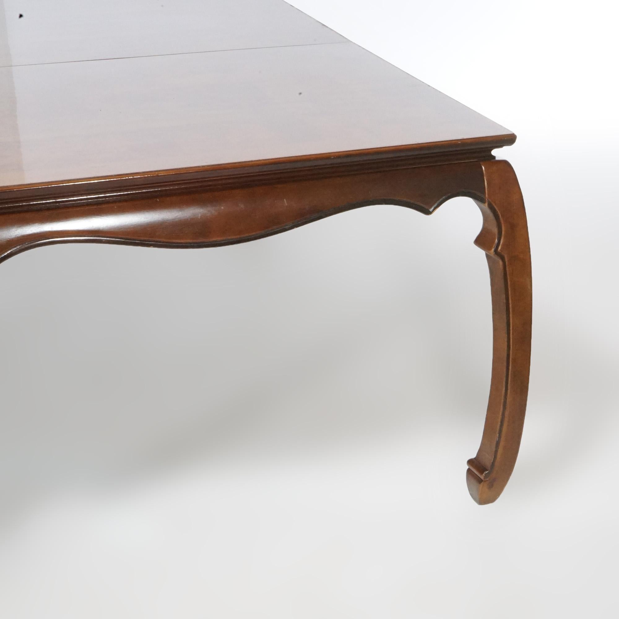Chinese Chippendale Burl & Mahogany Dining Table 20th C For Sale 8