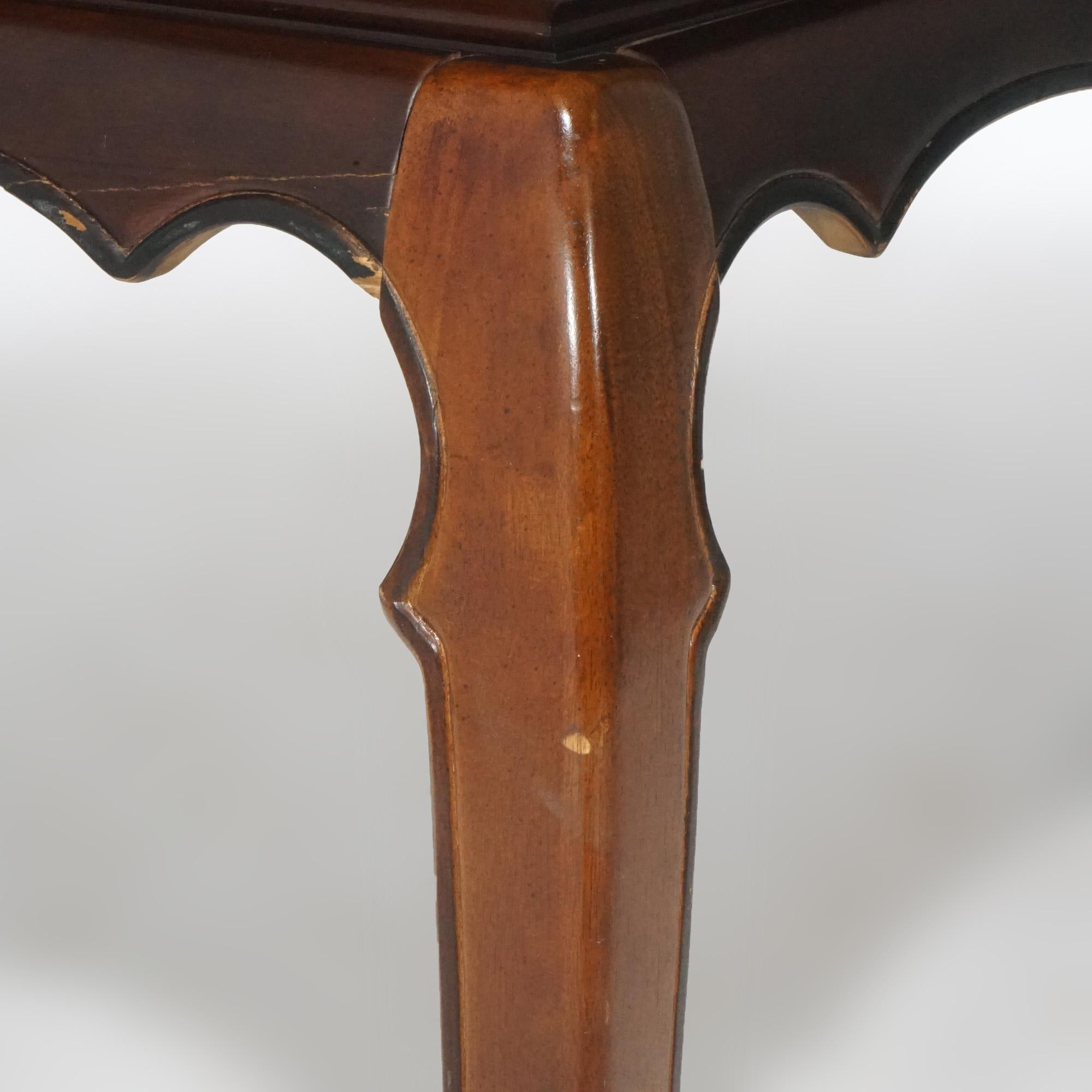 Chinese Chippendale Burl & Mahogany Dining Table 20th C For Sale 11
