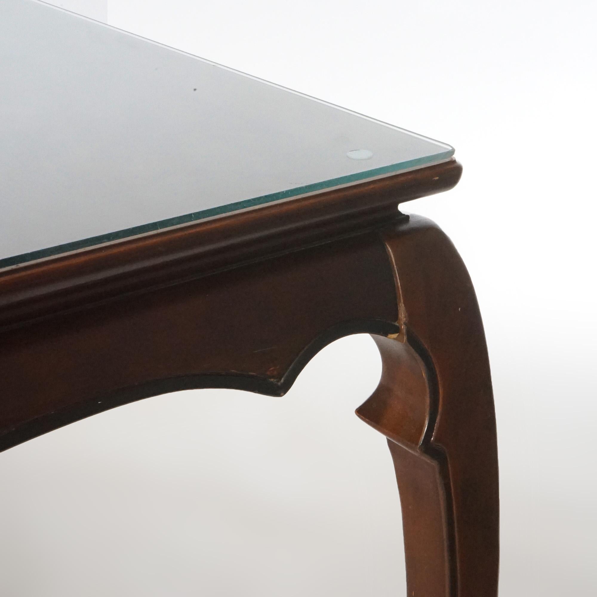 Mesa de comedor china Chippendale de burl y caoba S. XX en venta 3