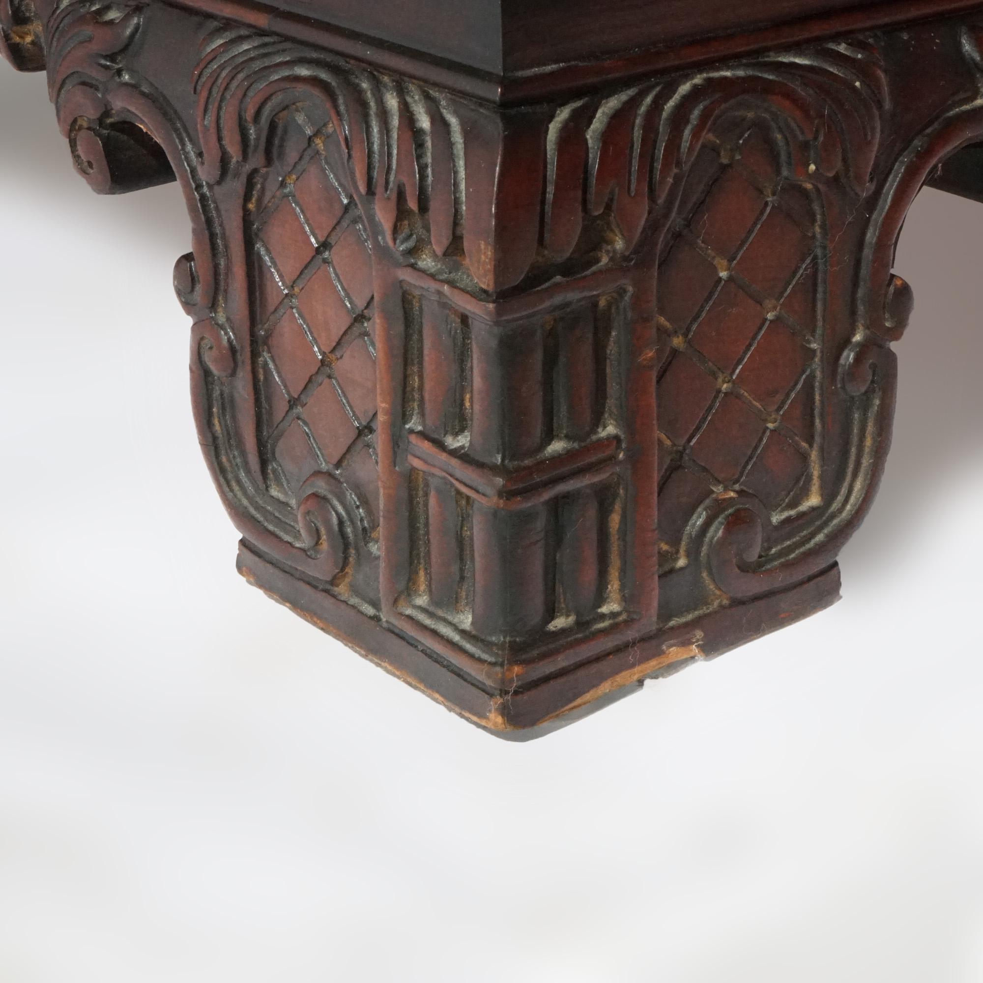 Chinese Chippendale Carved Flame Mahogany High Chest, circa 1940 13