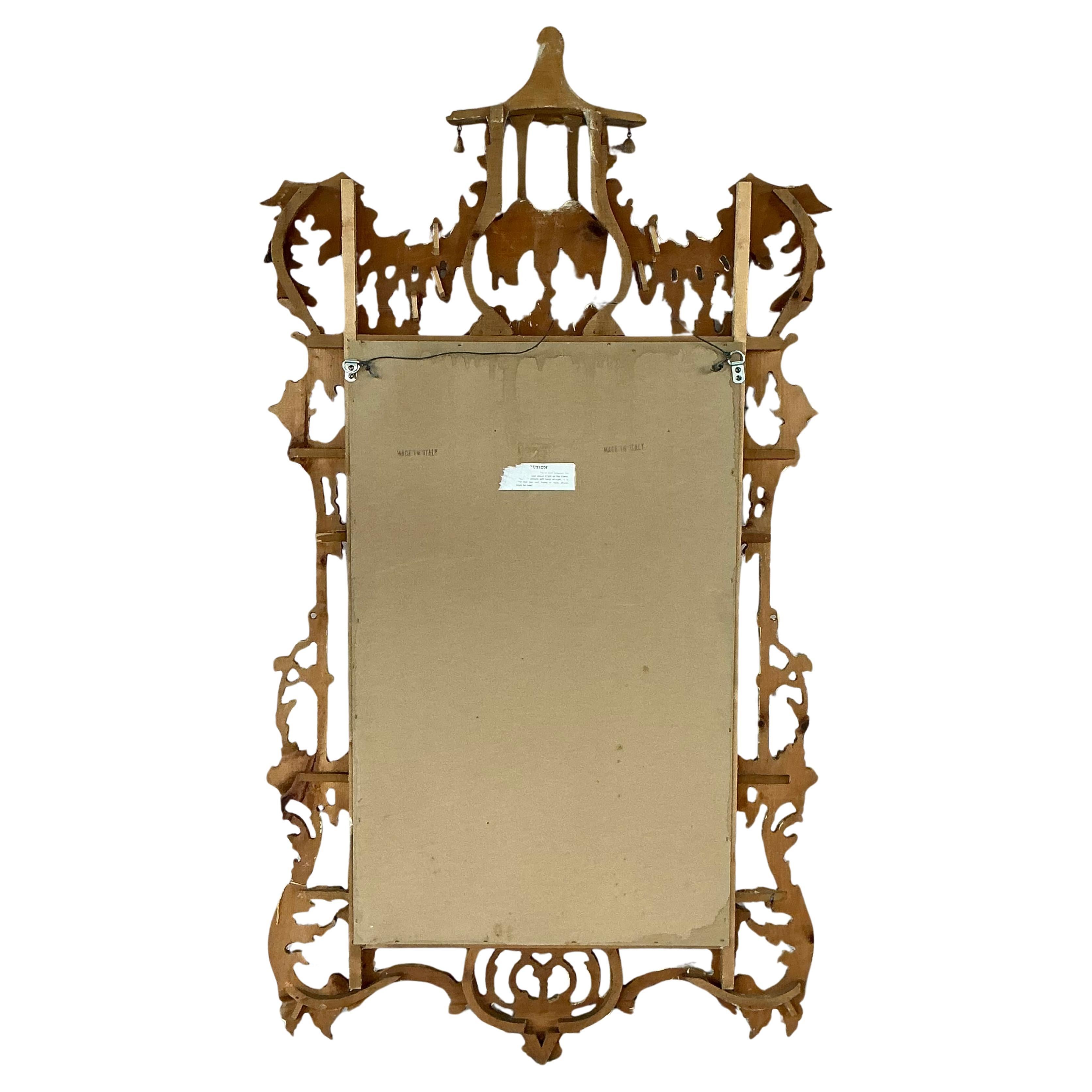 Miroir pagode chinois Chippendale sculpté de style George III en vente 1