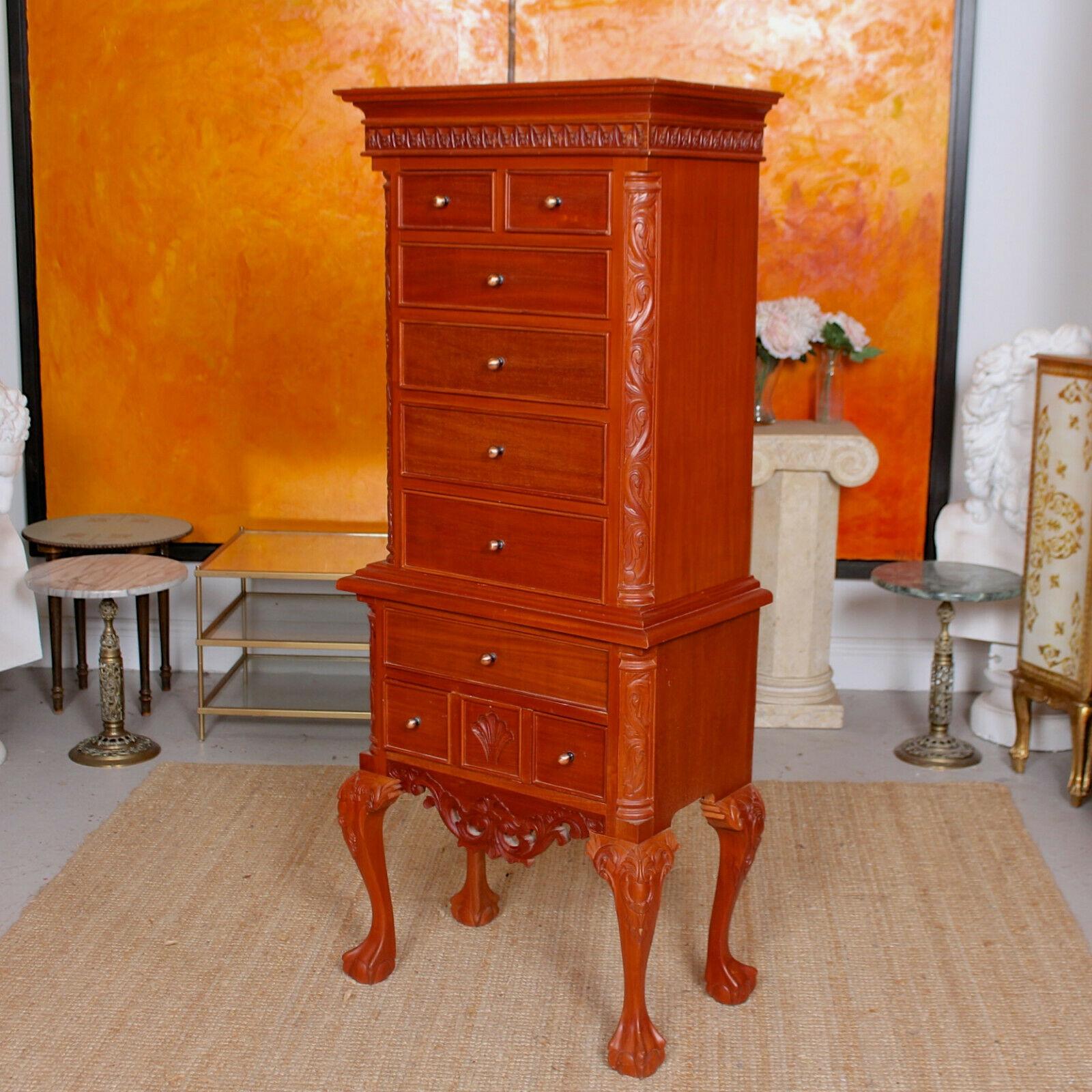Chinese Chippendale Chest on Stand of Drawers Tallboy For Sale 4