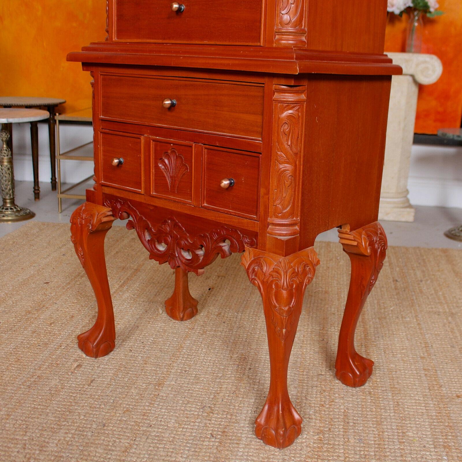 Chinese Chippendale Chest on Stand of Drawers Tallboy In Good Condition For Sale In Newcastle upon Tyne, GB