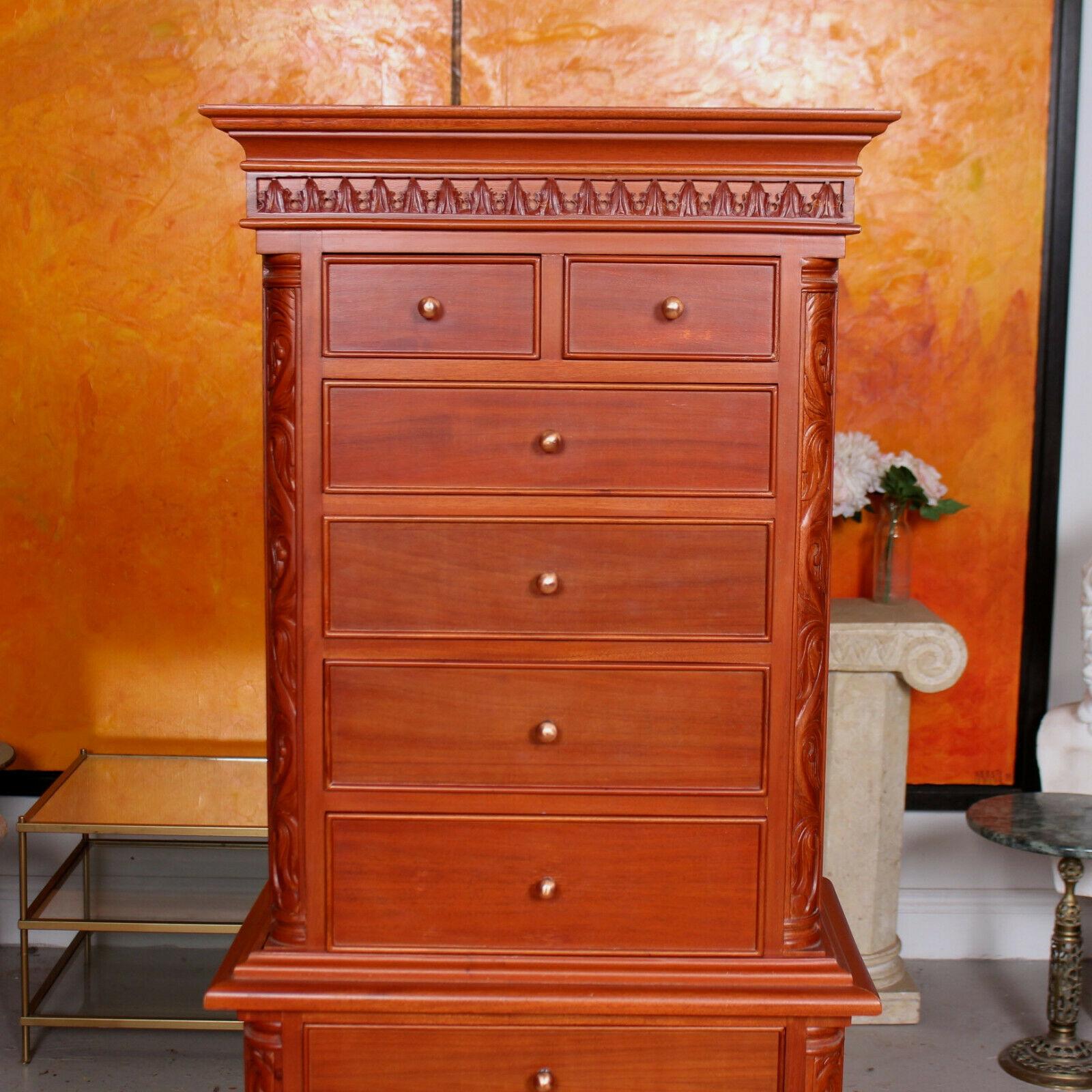 20th Century Chinese Chippendale Chest on Stand of Drawers Tallboy For Sale