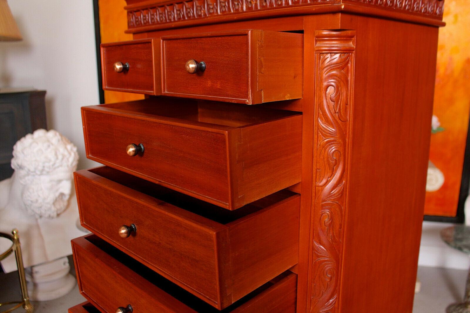 Chinese Chippendale Chest on Stand of Drawers Tallboy For Sale 3