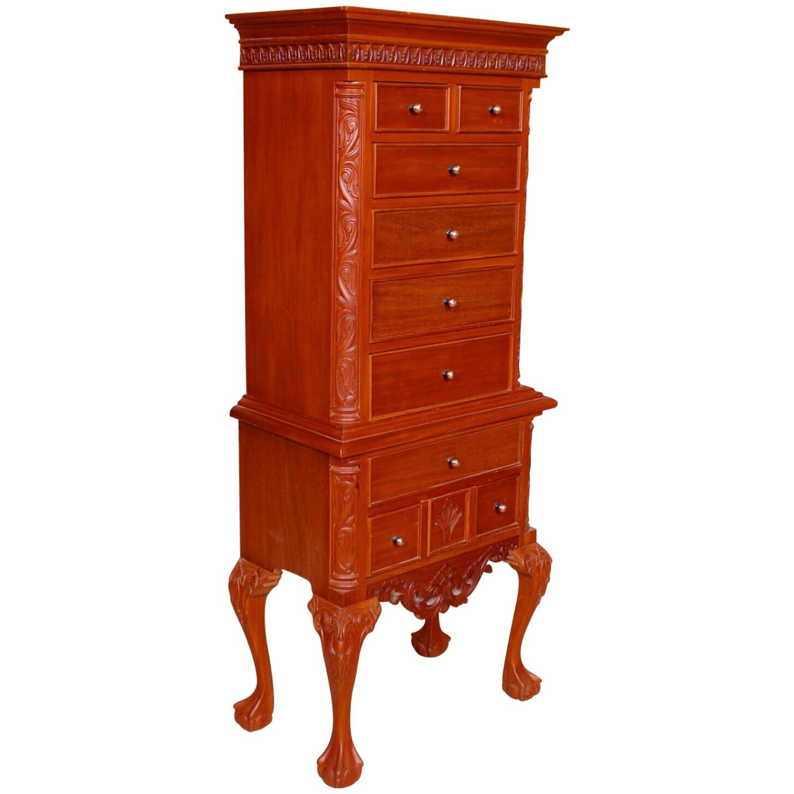 Chinese Chippendale Chest on Stand of Drawers Tallboy For Sale