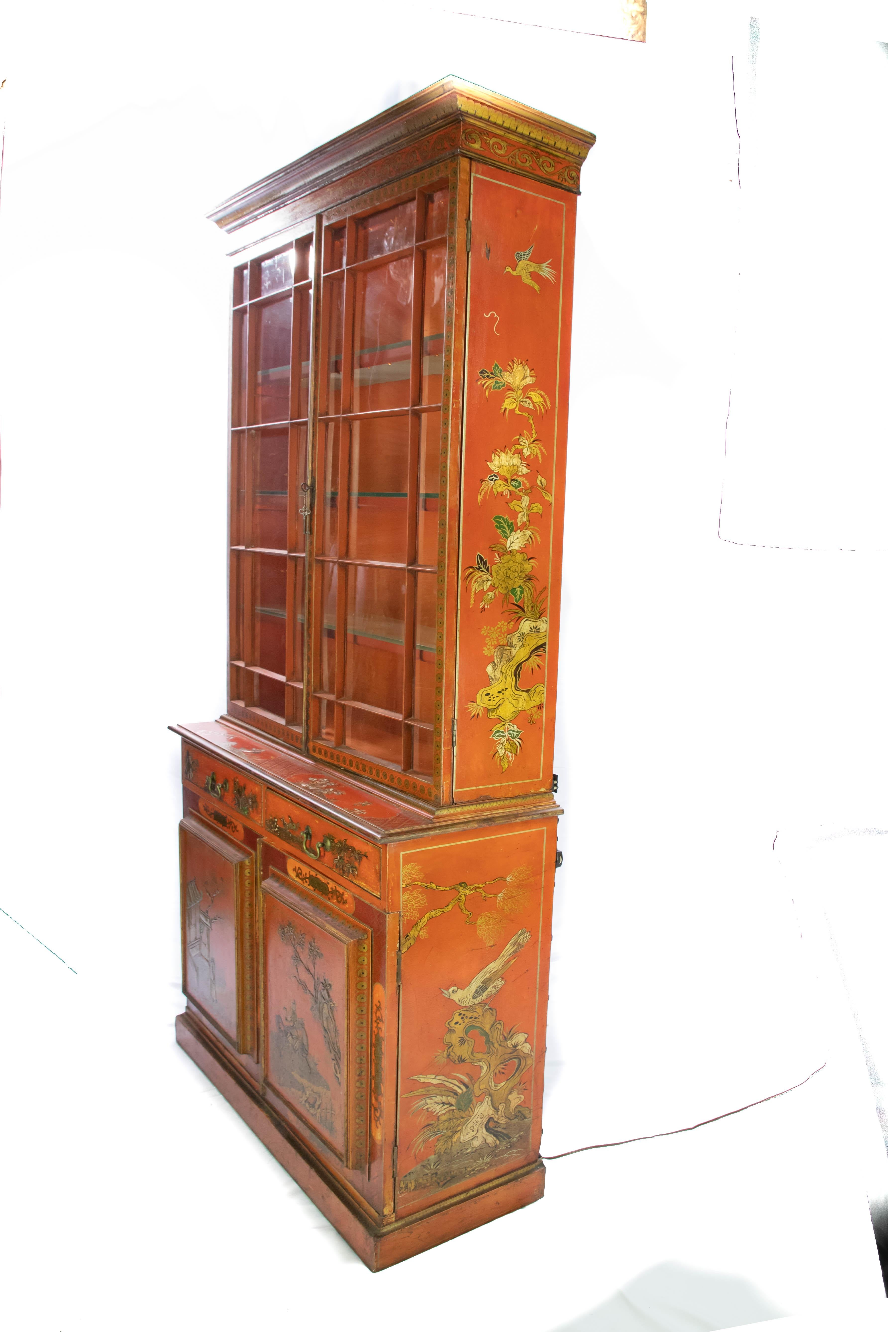 Chinese Chippendale Chinoiserie Cupboard 7