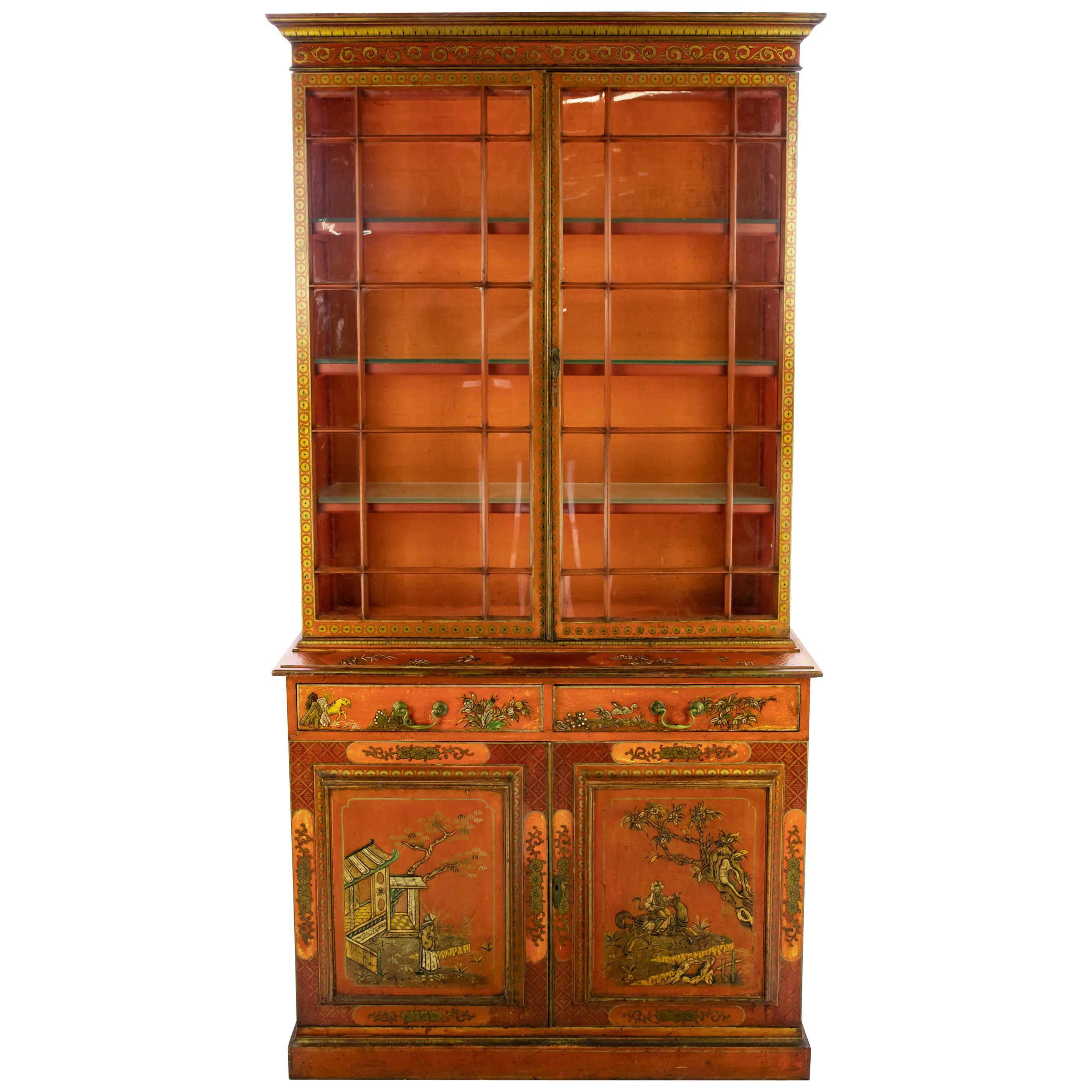 Chinese Chippendale Chinoiserie Cupboard