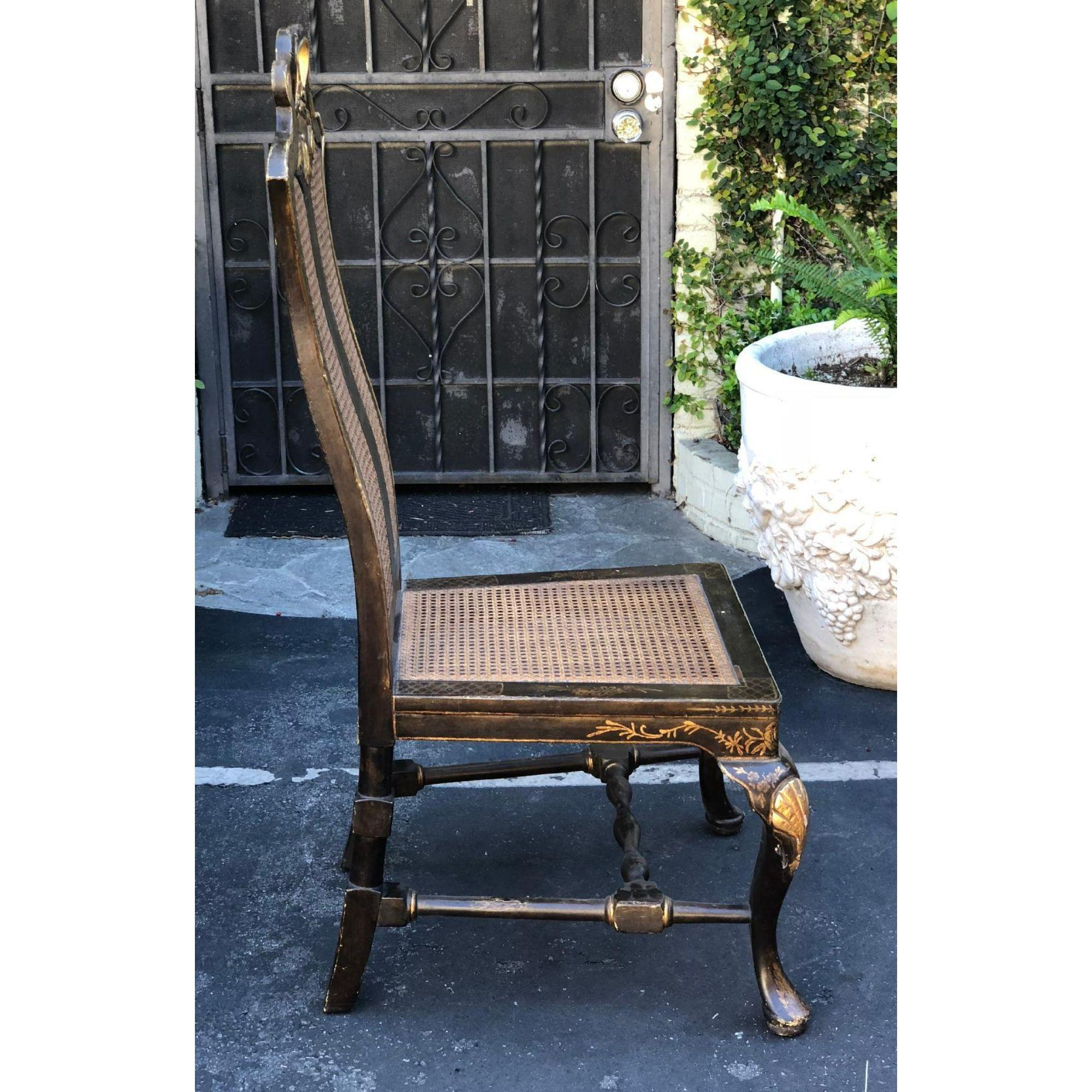 Chinese Chippendale Chinoiserie decorated side chair by Charles Pollock

Additional information: 
Materials: Caning, Lacquer
Color: Black
Brand: Charles Pollock
Period: 2010s
Place of Origin: North America
Styles: Chinese, Chinoiserie,