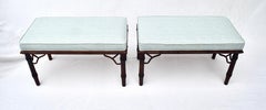 Chinese Chippendale Faux Bamboo Benches