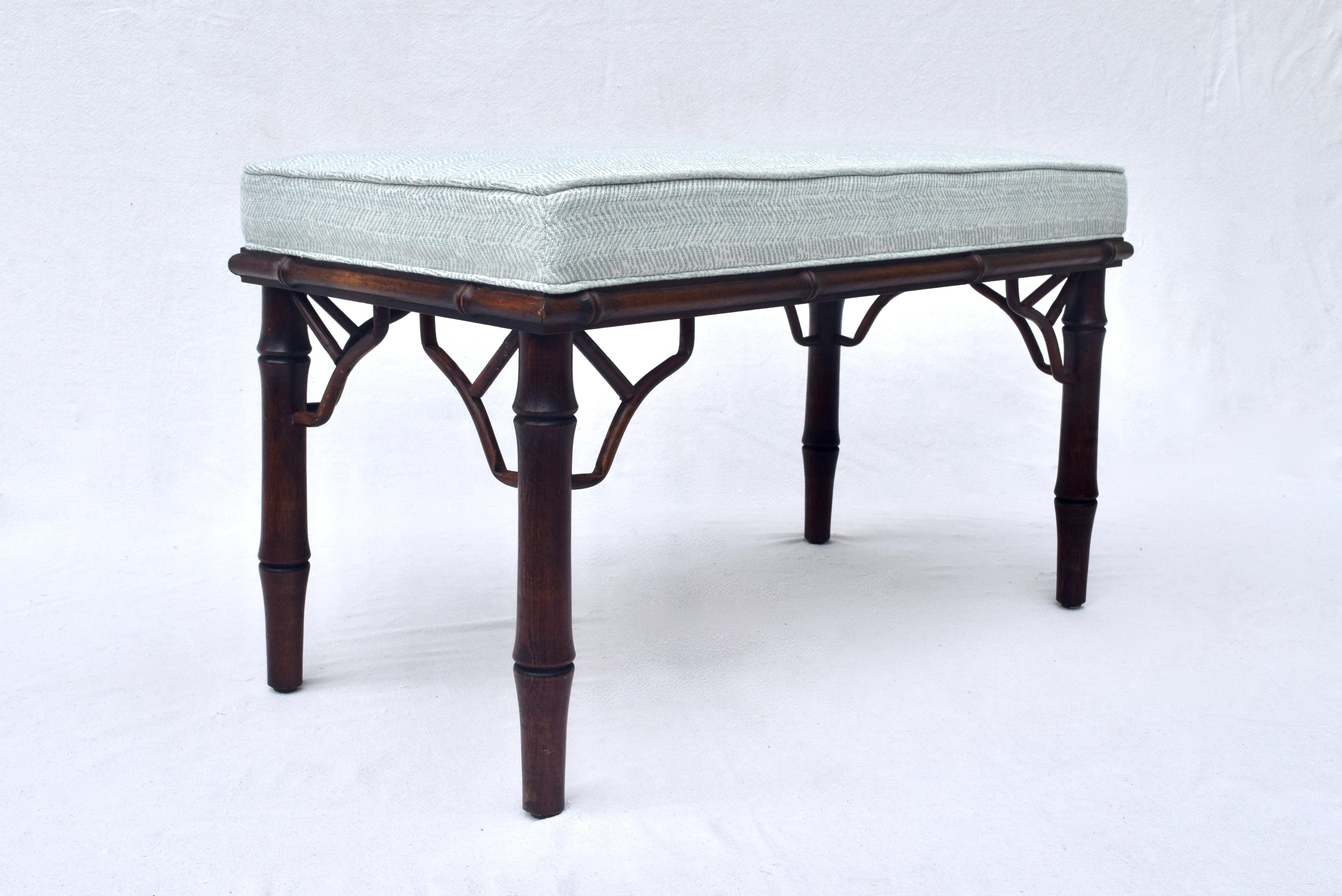 20th Century Chinese Chippendale Faux Bamboo Benches