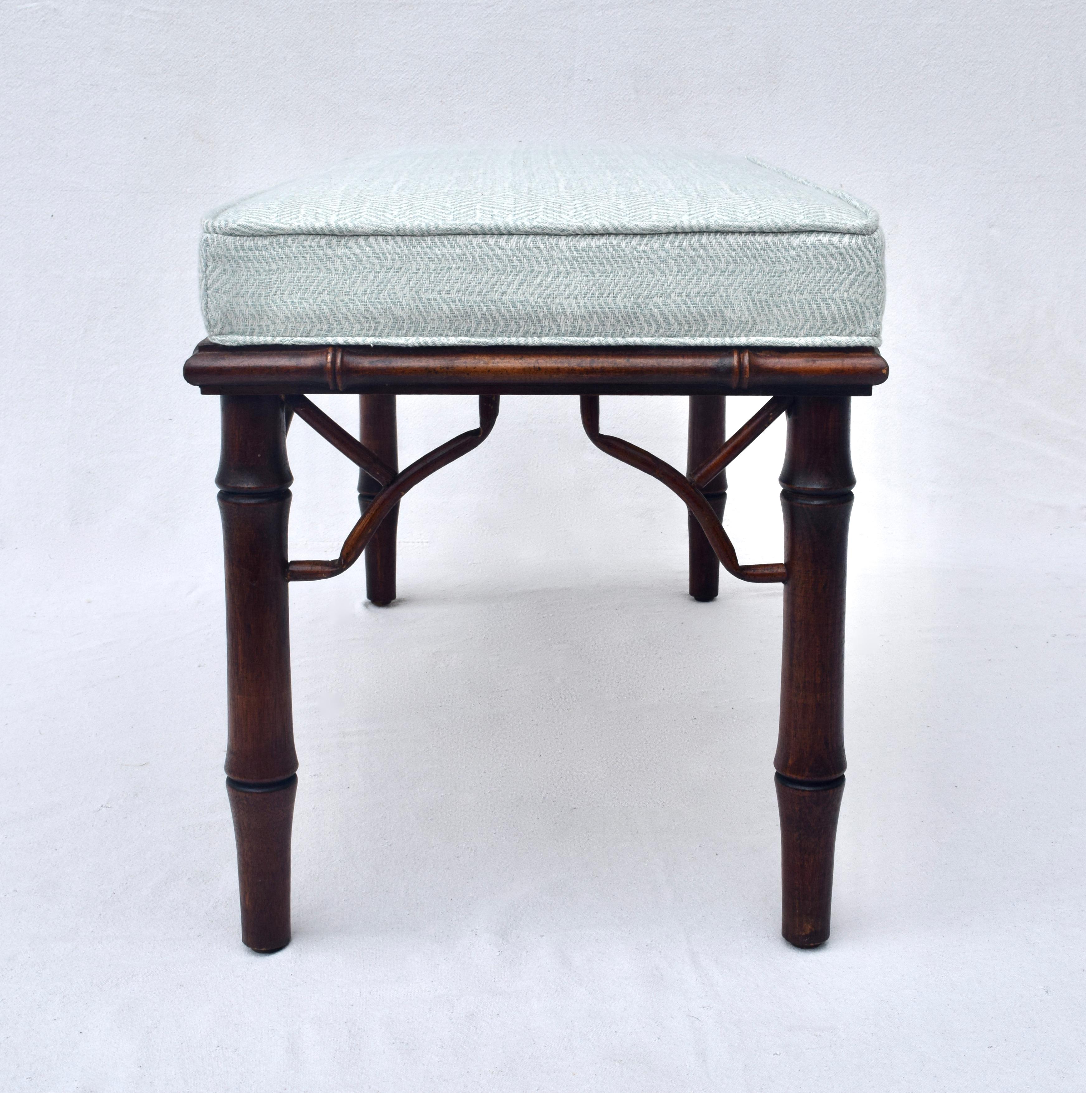 Upholstery Chinese Chippendale Faux Bamboo Benches