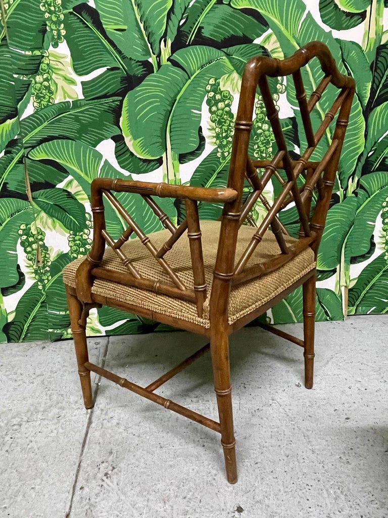 Chinese Chippendale Faux Bamboo Dining Chairs by Century, Set of 6 at