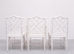 Chinese Chippendale  Faux Bamboo  Dining chairs set of 6
