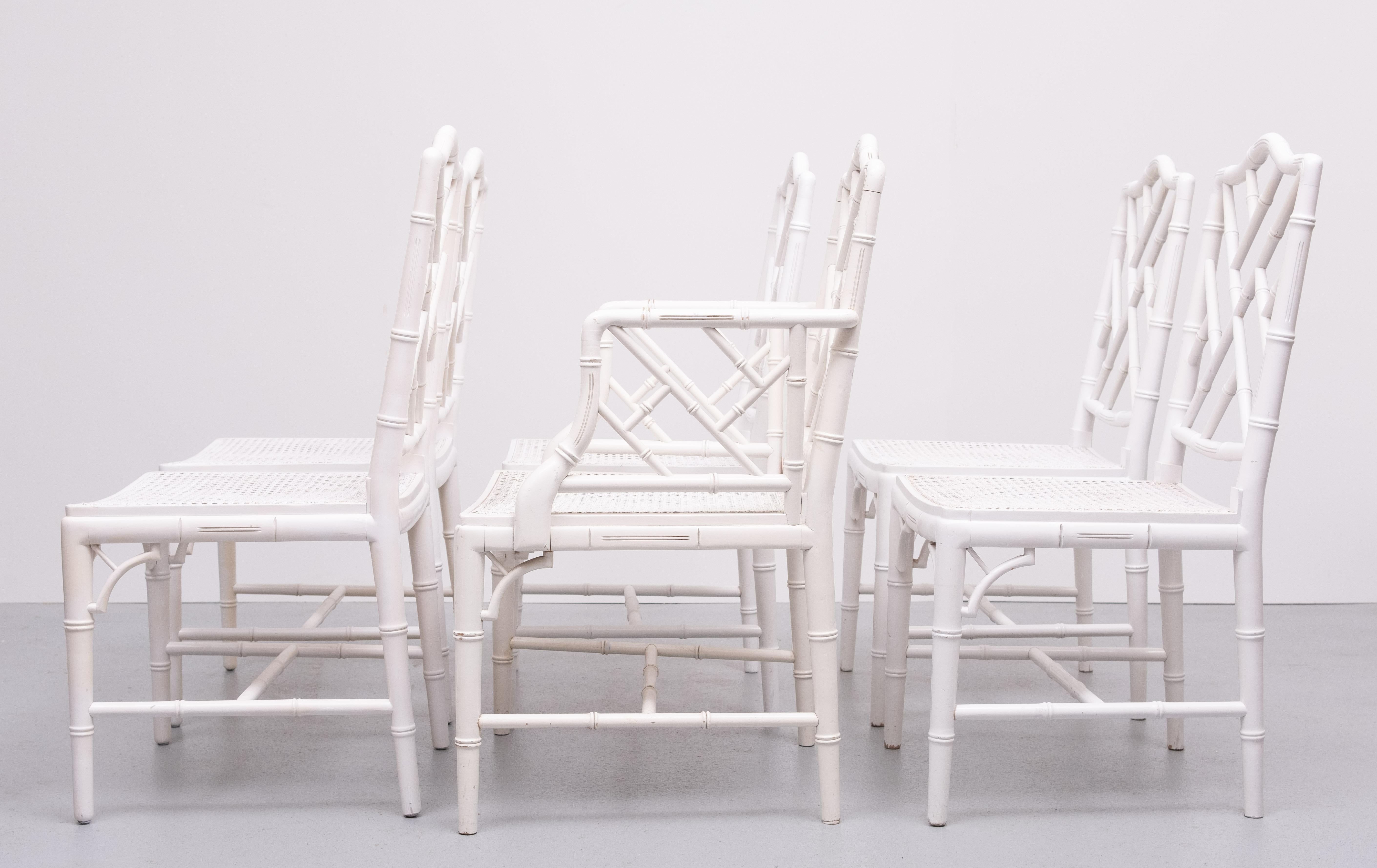 Chinese Chippendale  Faux Bamboo  Dining chairs set of 6 (Italienisch) im Angebot