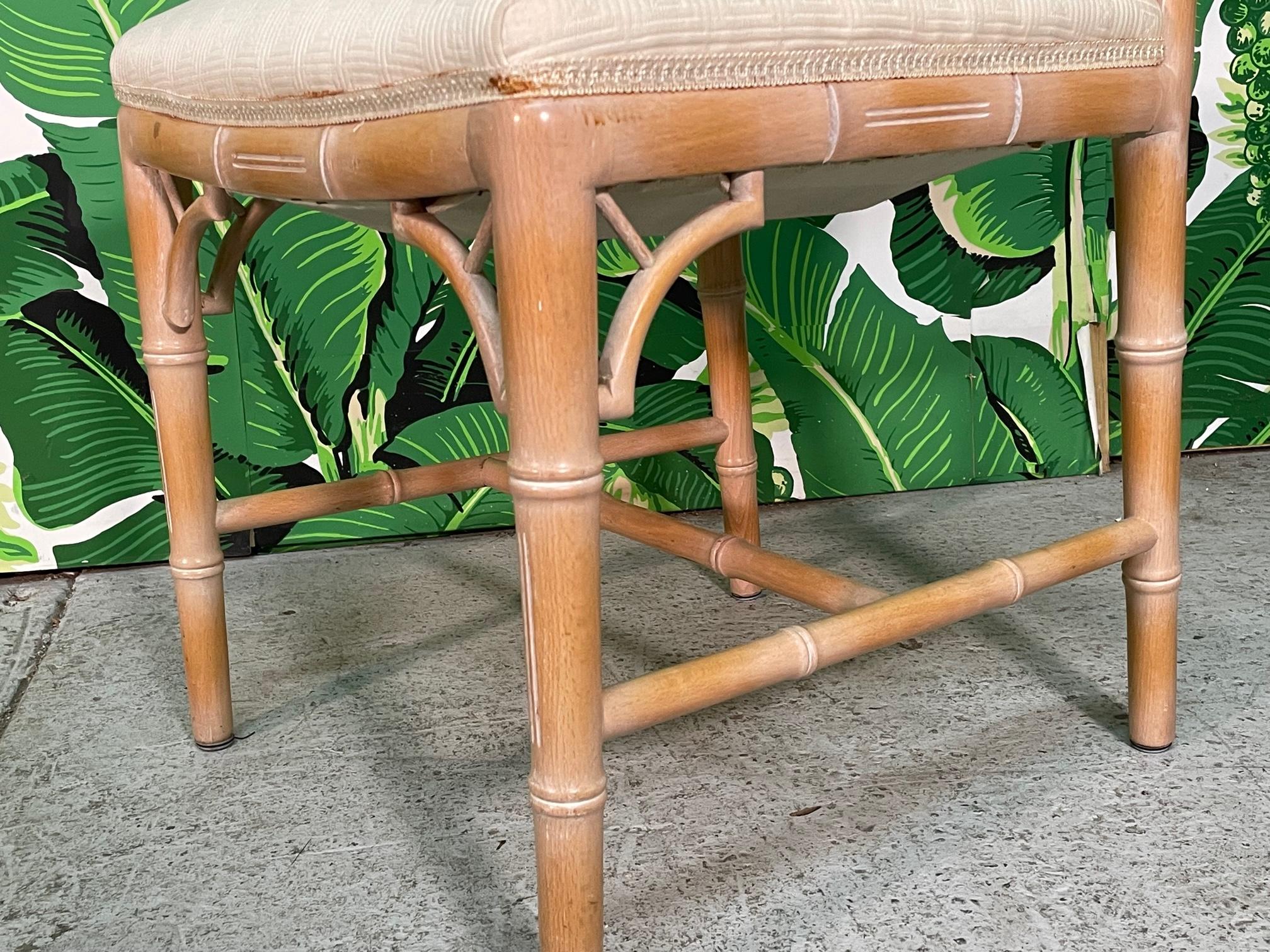 Chinese Chippendale Faux Bamboo Dining Chairs, Set of 6 2