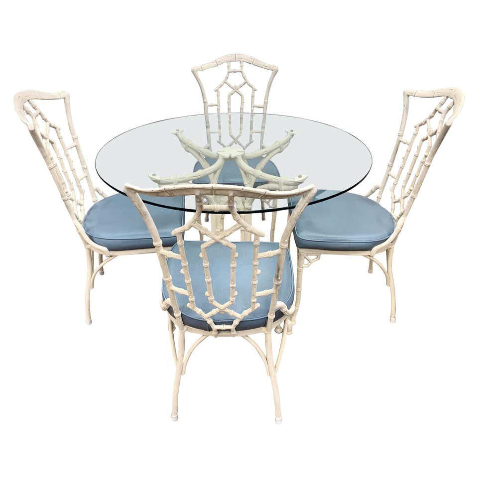 Faux Bamboo Patio Set - 4 For Sale on 1stDibs | metal faux bamboo