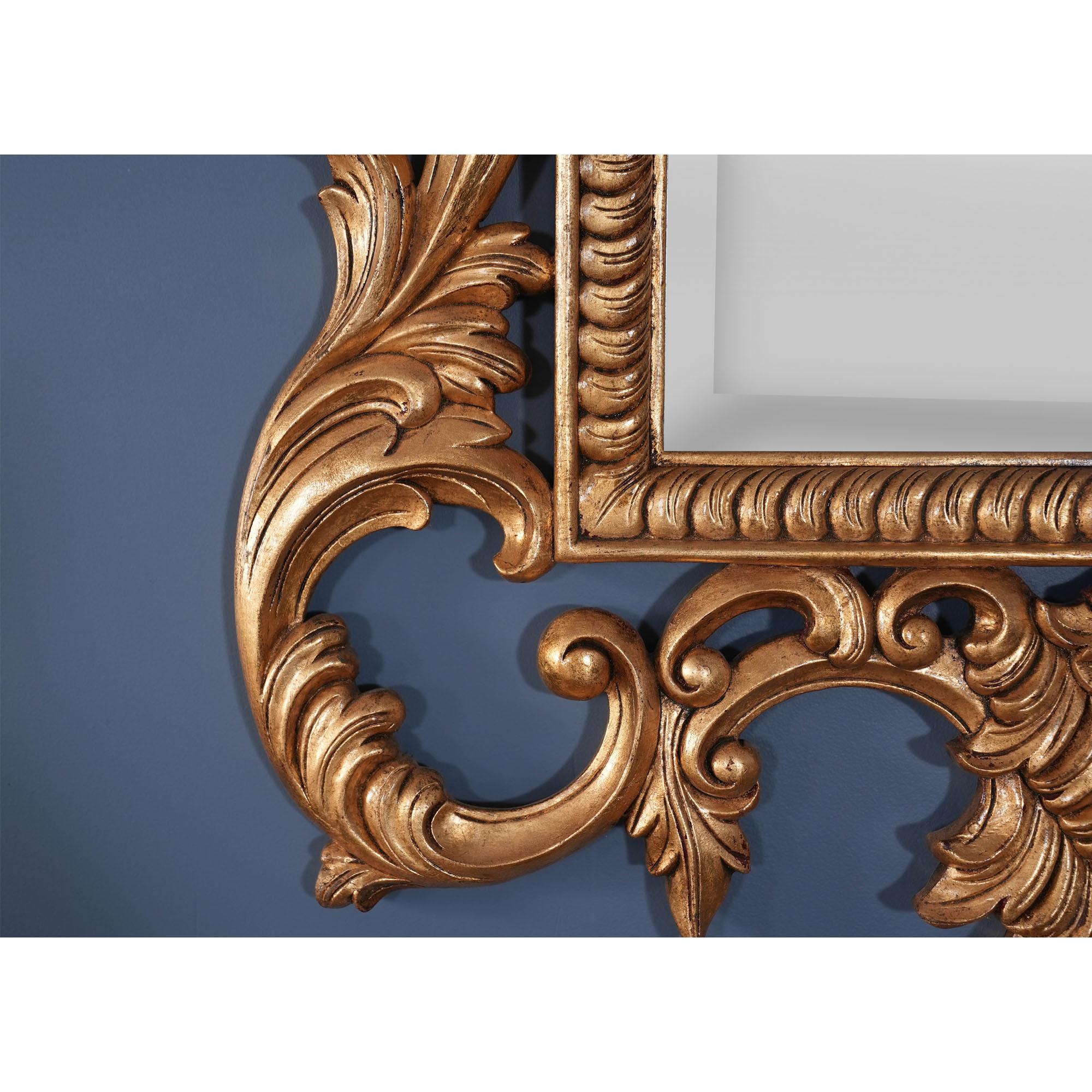 Sculpté à la main Miroir Chippendale chinois à feuilles d'or en vente