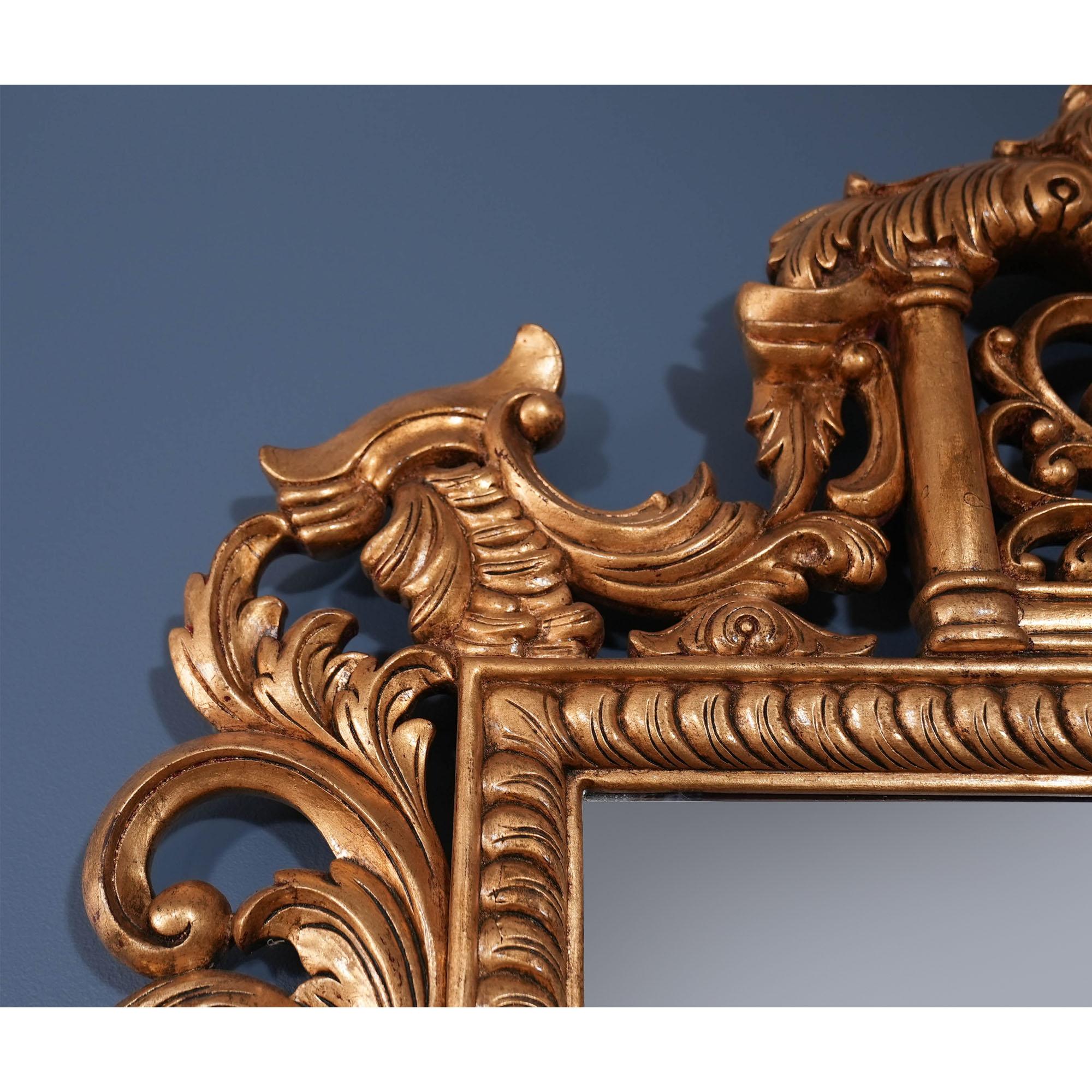 XXIe siècle et contemporain Miroir Chippendale chinois à feuilles d'or en vente
