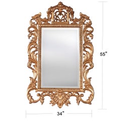 Chinese Chippendale Gold Leaf Mirror
