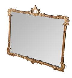 Chinese Chippendale Gold Regency Pagoda Acanthus Wall Vanity Mantel Mirror 45"