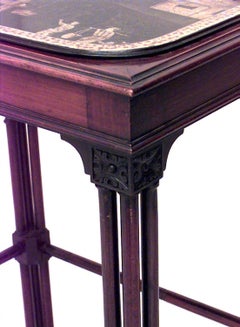 Chinese Chippendale Mahogany Chinoiserie End Table
