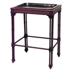 Chinese Chippendale Mahogany Chinoiserie End Table