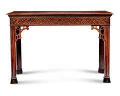 Chinese Chippendale Mahogany Console Table