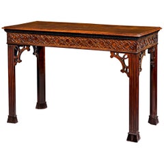 Antique Chinese Chippendale Mahogany Console Table