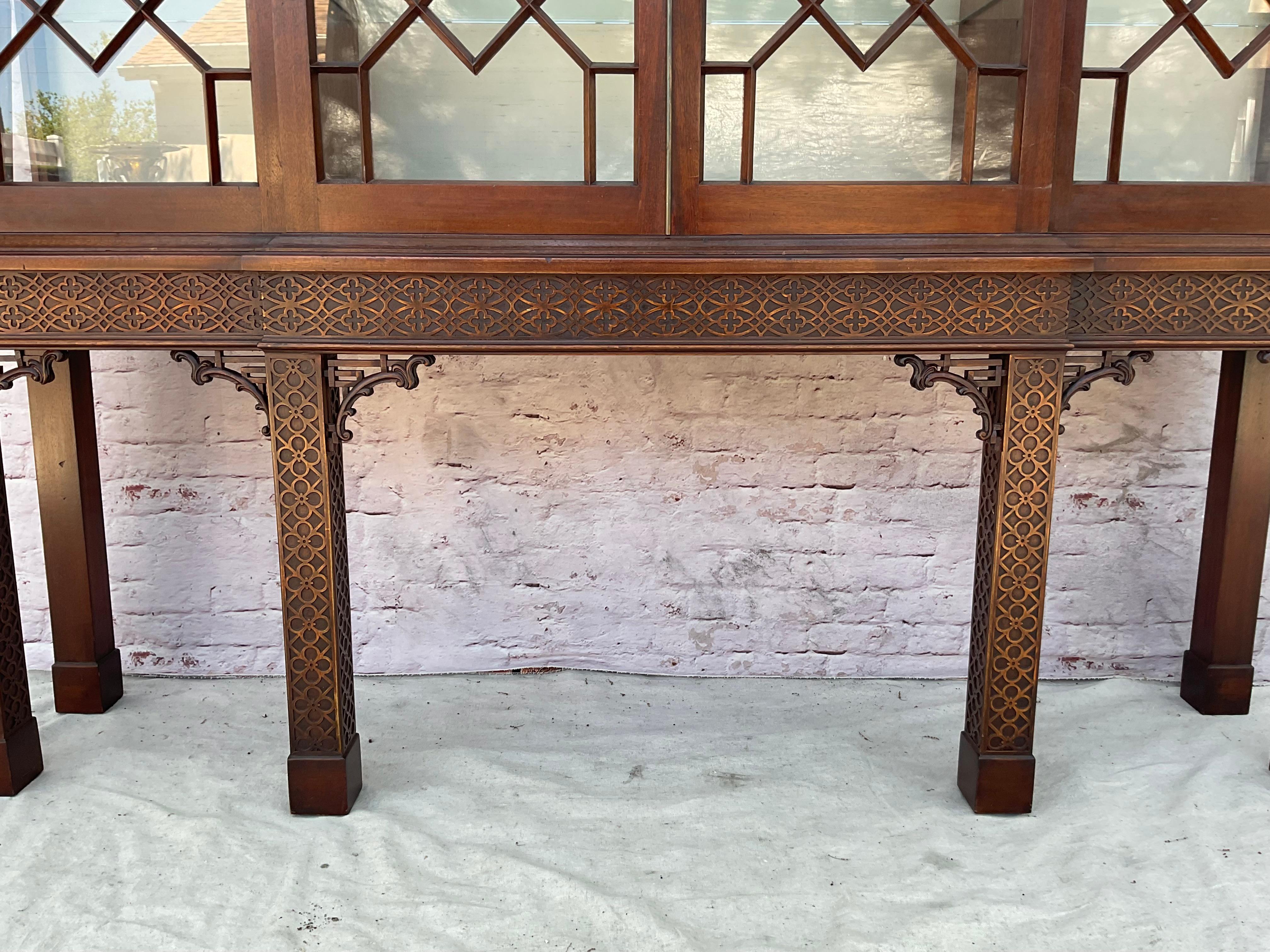 Chinese Chippendale Mahogany Pagoda Cabinet 6