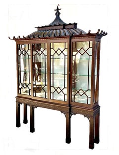 Chinese Chippendale Mahogany Pagoda Cabinet