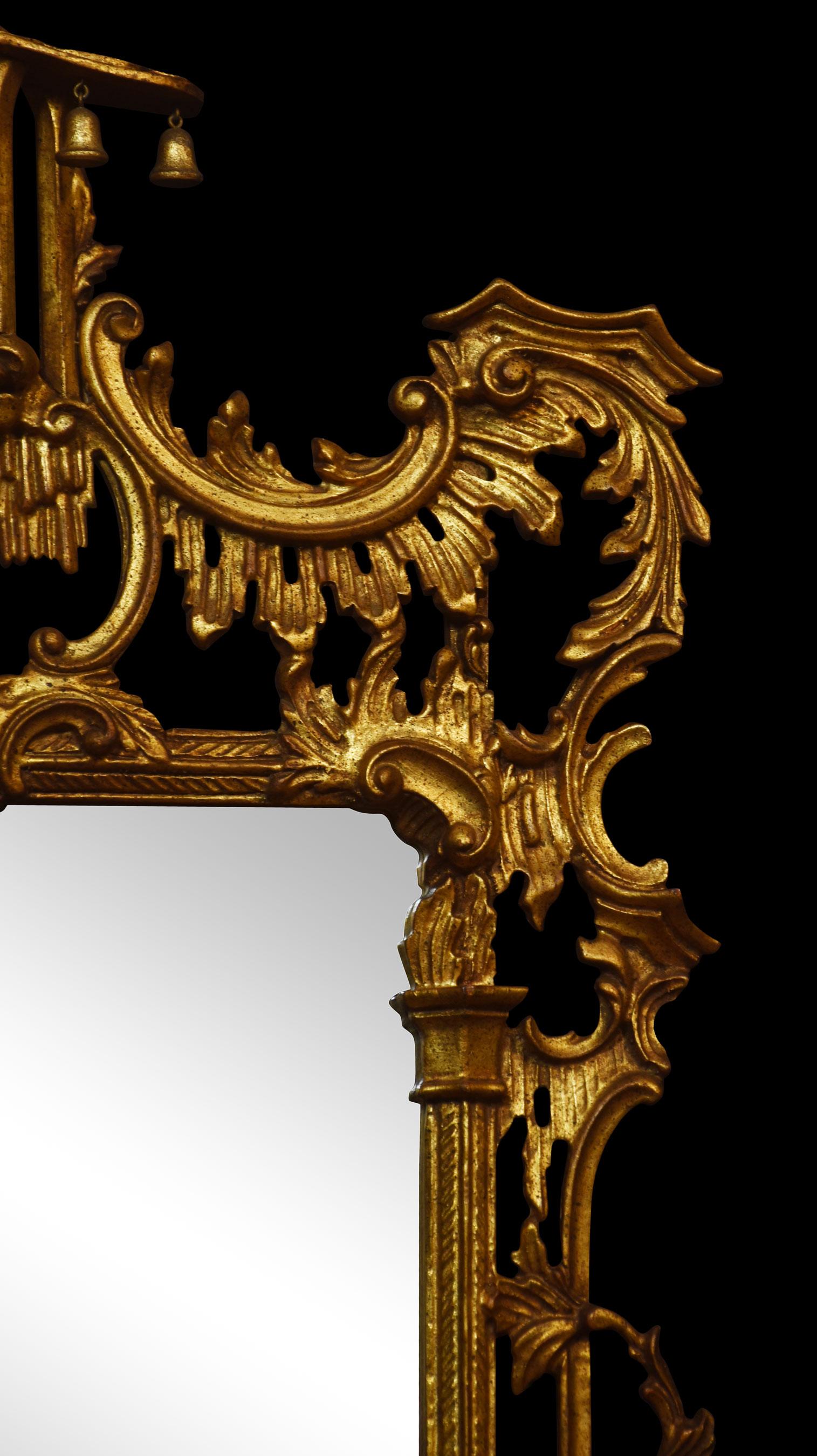 Chinese Chippendale Revival Carved Wall Mirror In Good Condition For Sale In Cheshire, GB