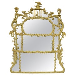 Chinese Chippendale Revival Overmantle Mirror