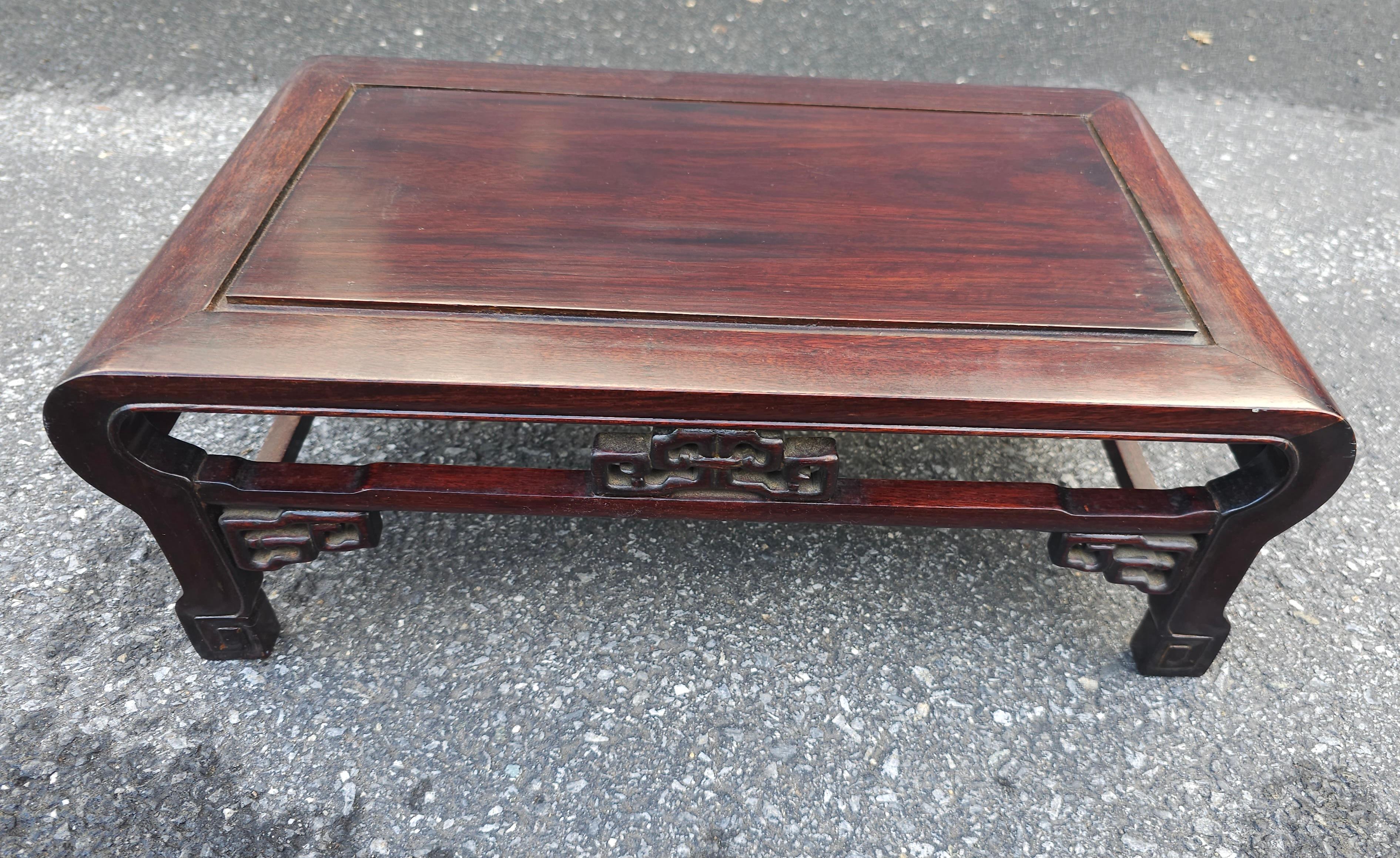 Hong Kong Chinese Chippendale Rosewood Foot Stool or Bonsai Tree Plant Stand  For Sale