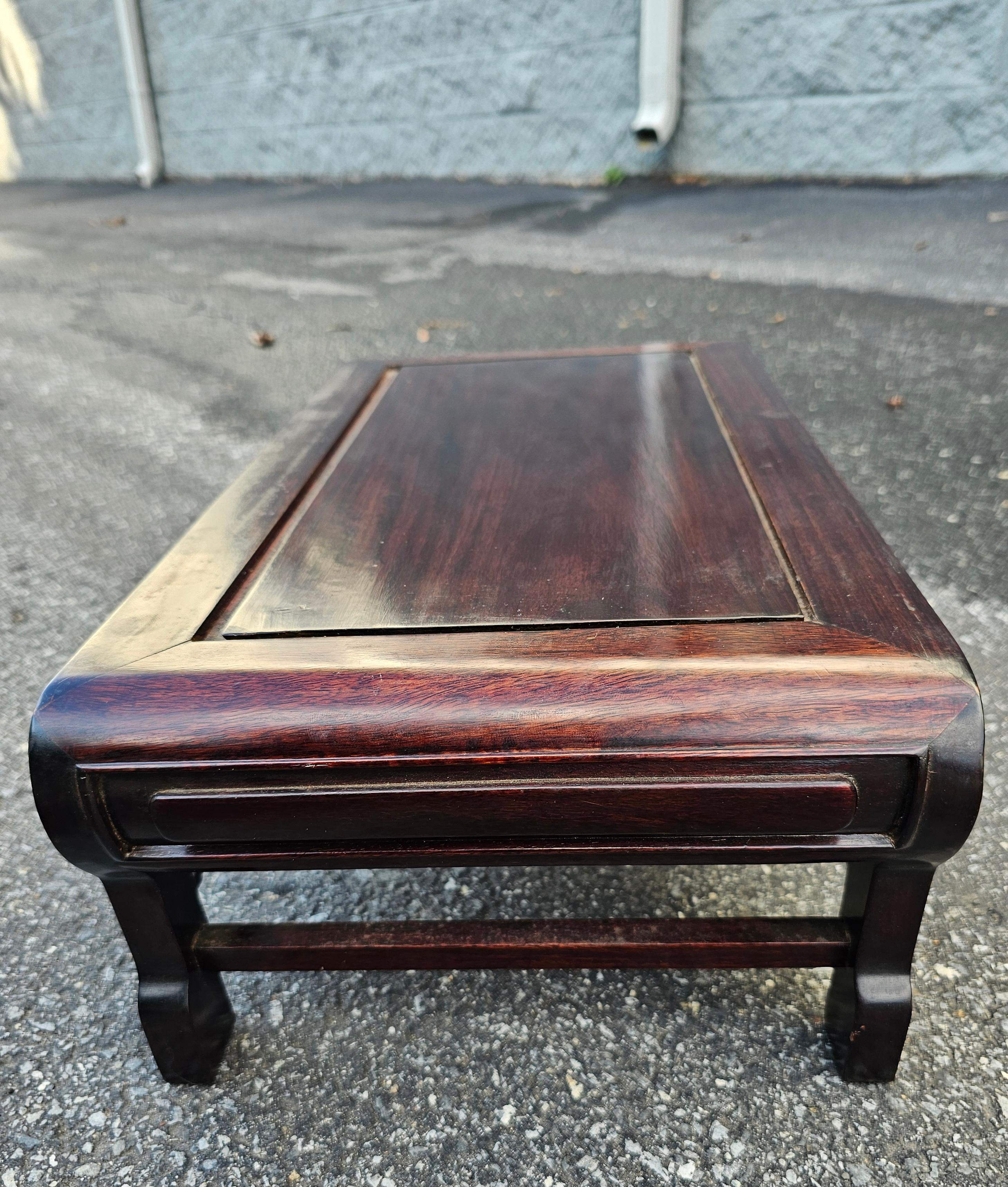 Chinese Chippendale Rosewood Foot Stool or Bonsai Tree Plant Stand 2