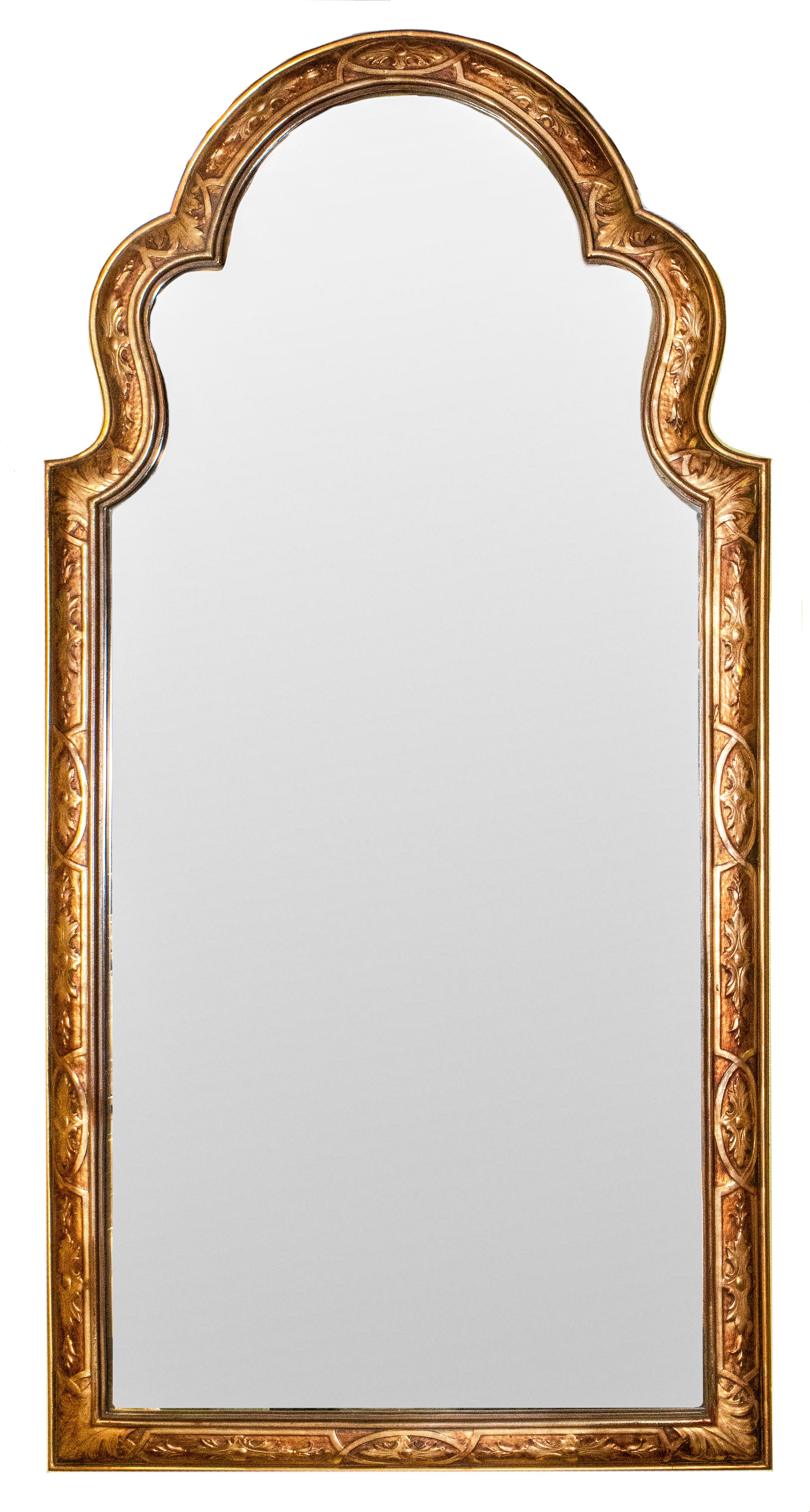 Chinese Chippendale Silver Wood Mirror In Good Condition In New York, NY