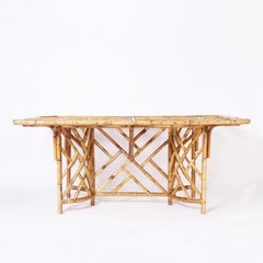 Chinese Chippendale Style Bamboo Dining Table