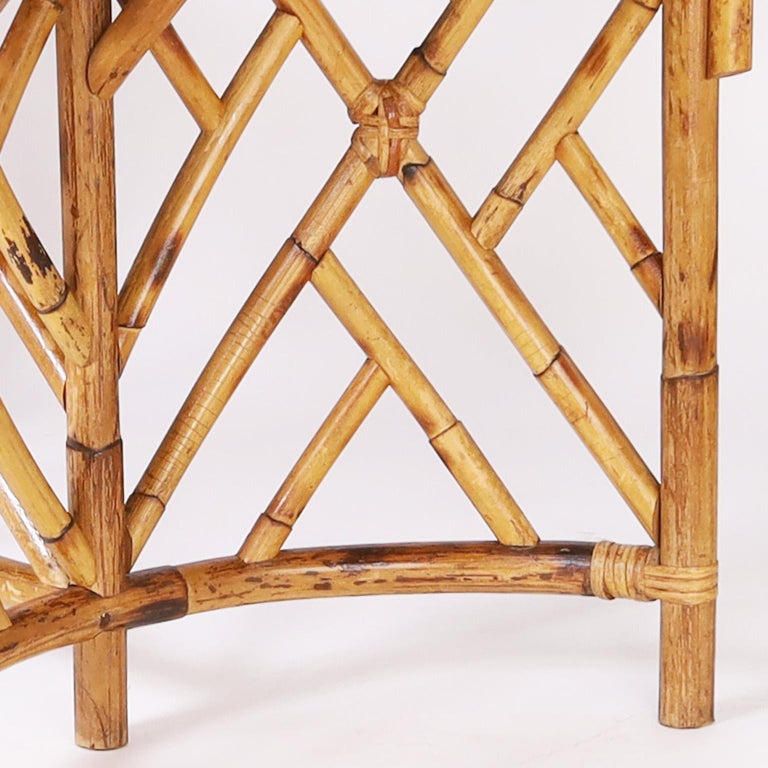 Chinese Chippendale Style Bamboo Dining Table For Sale 3