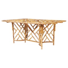 Chinese Chippendale Style Bamboo Dining Table