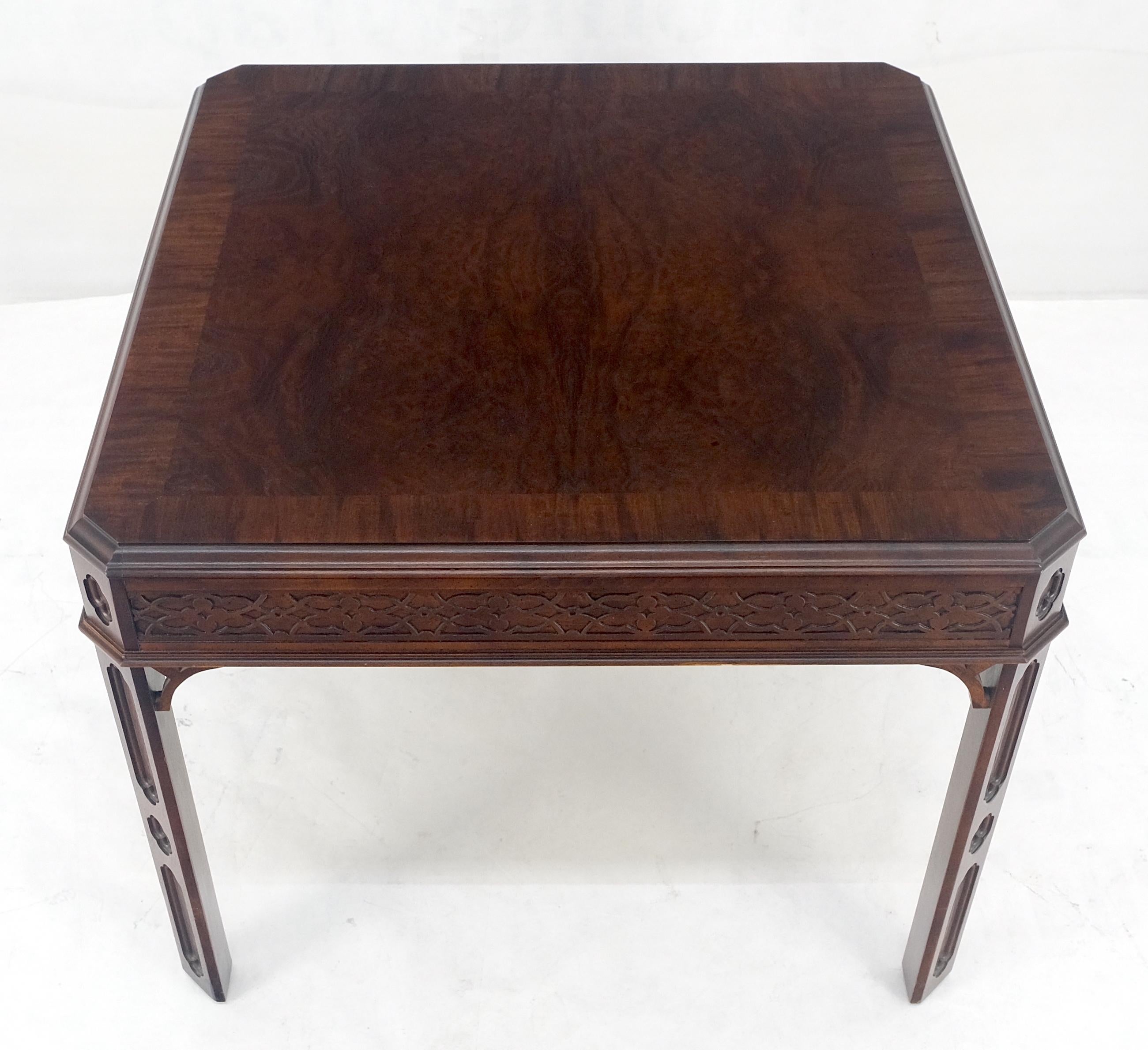 American Chinese Chippendale Style Banded Mahogany 28x28