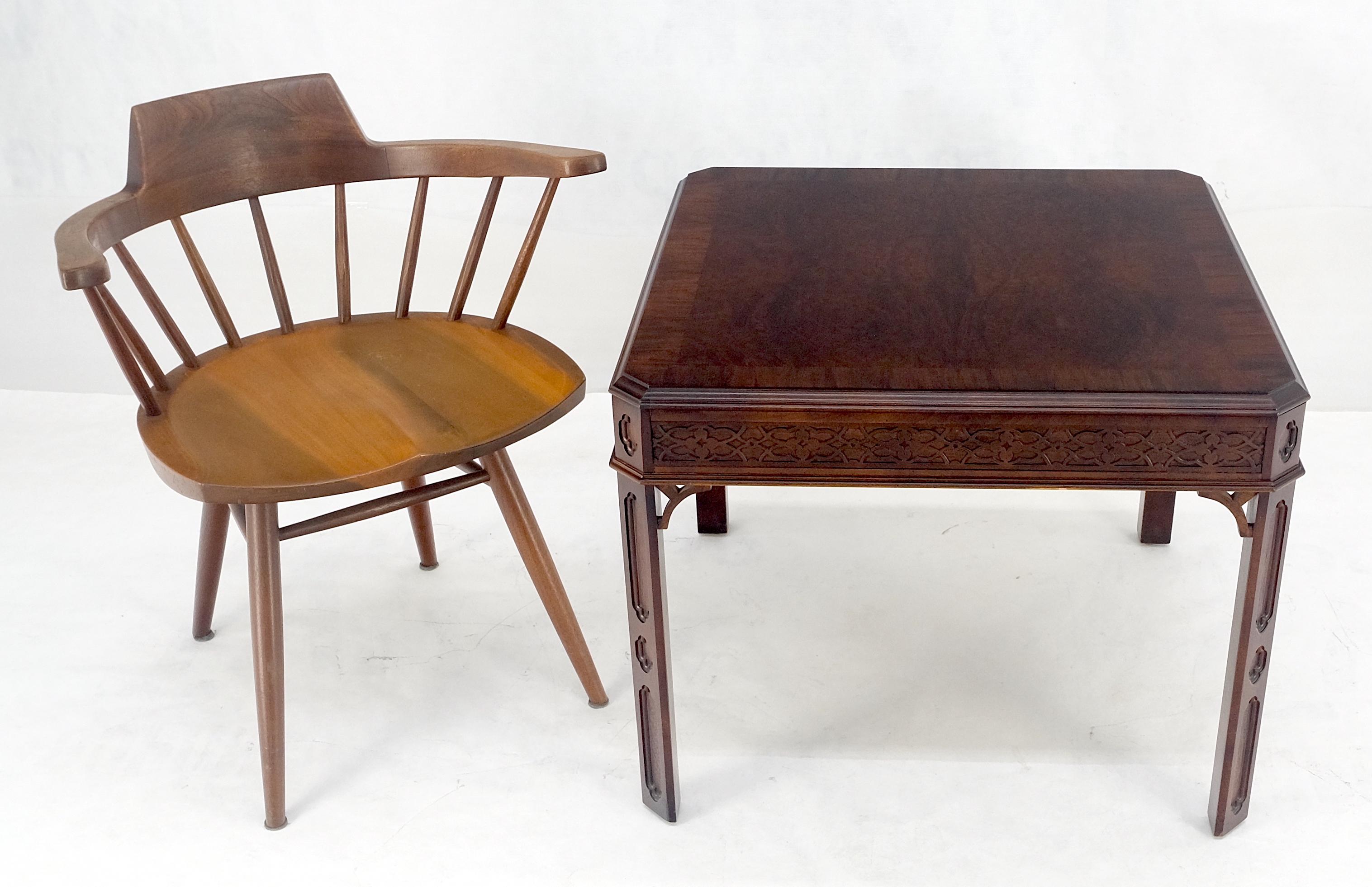 Chinese Chippendale Style Banded Mahogany 28x28