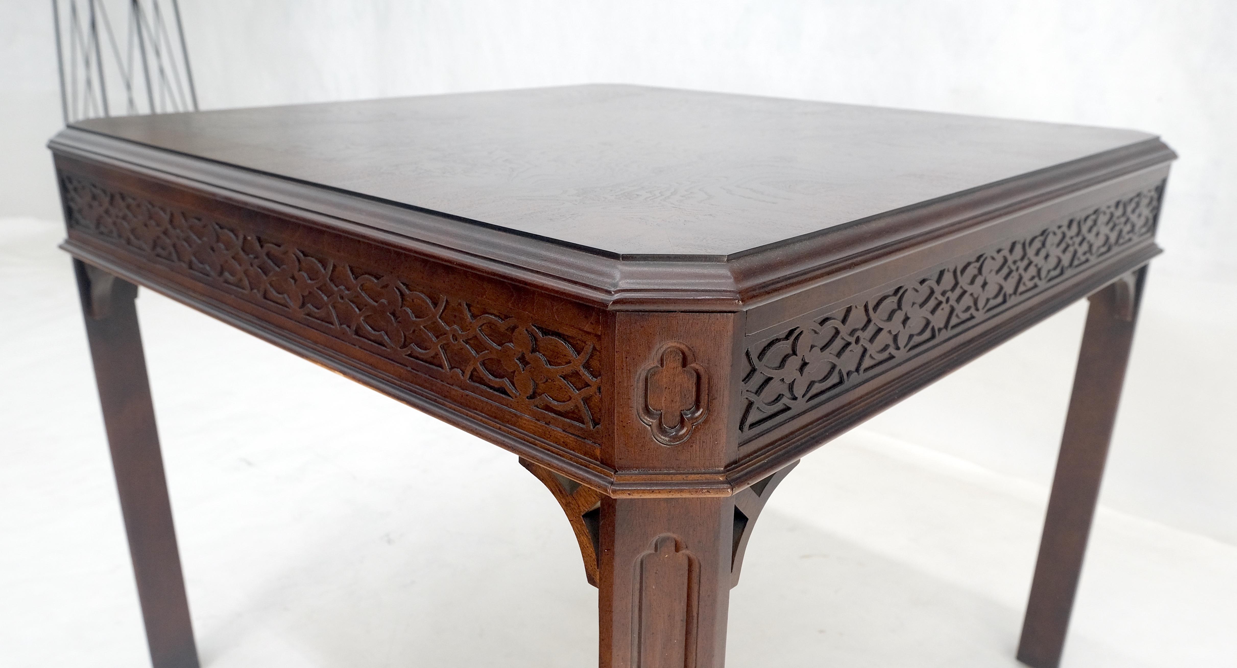 Burl Chinese Chippendale Style Banded Mahogany 28x28