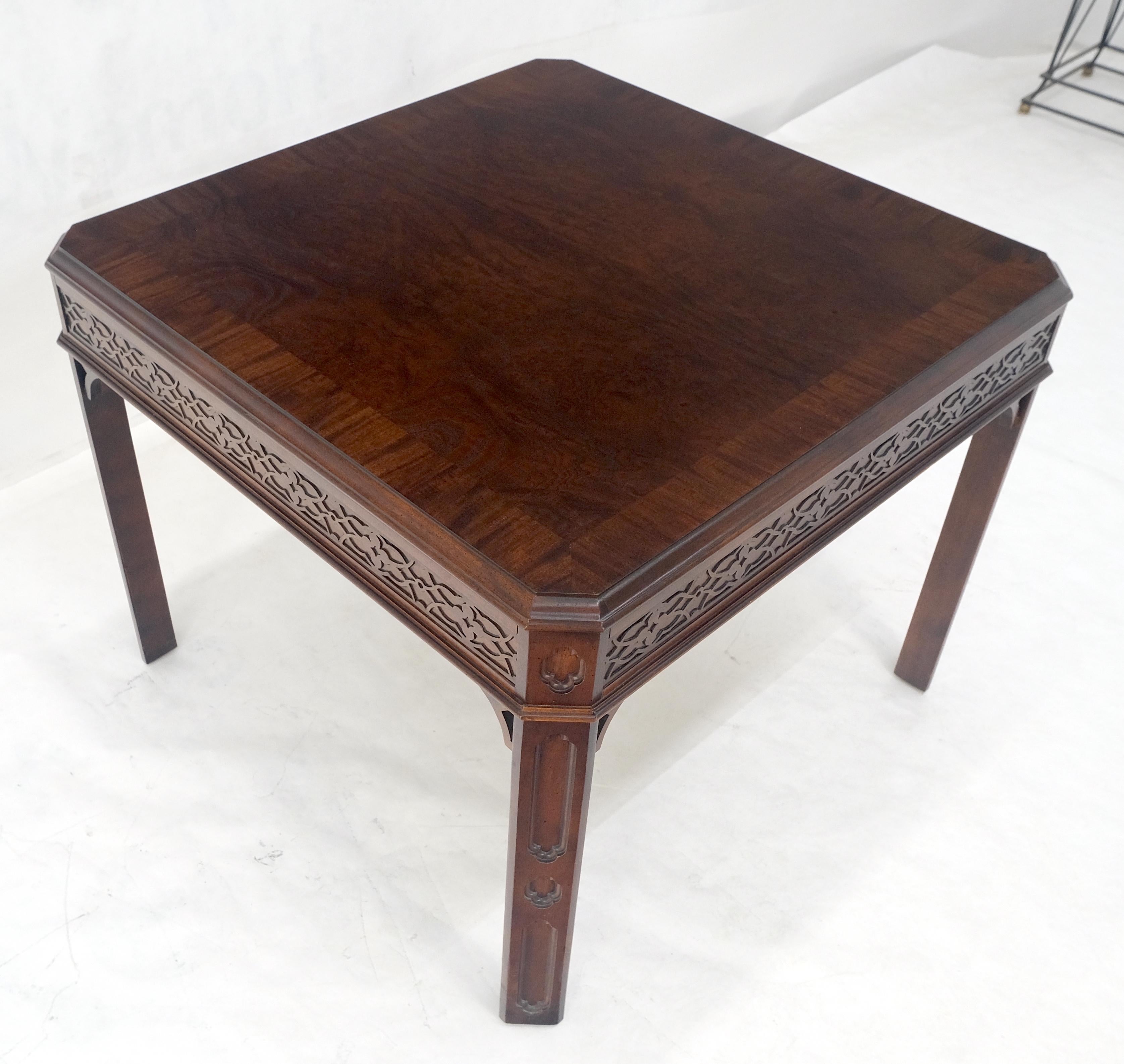 Chinese Chippendale Style Banded Mahogany 28x28