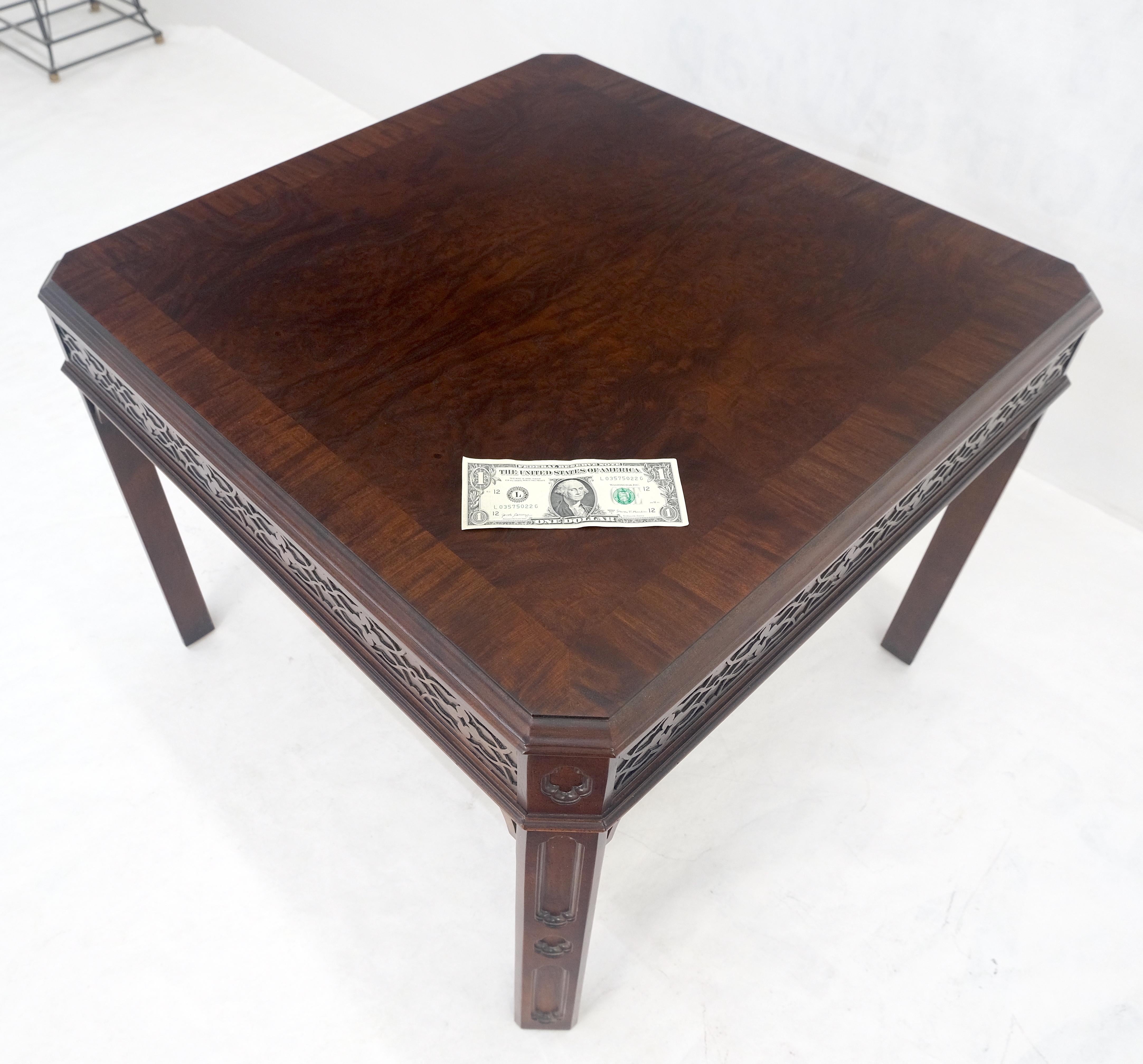 Chinese Chippendale Style Banded Mahogany 28x28