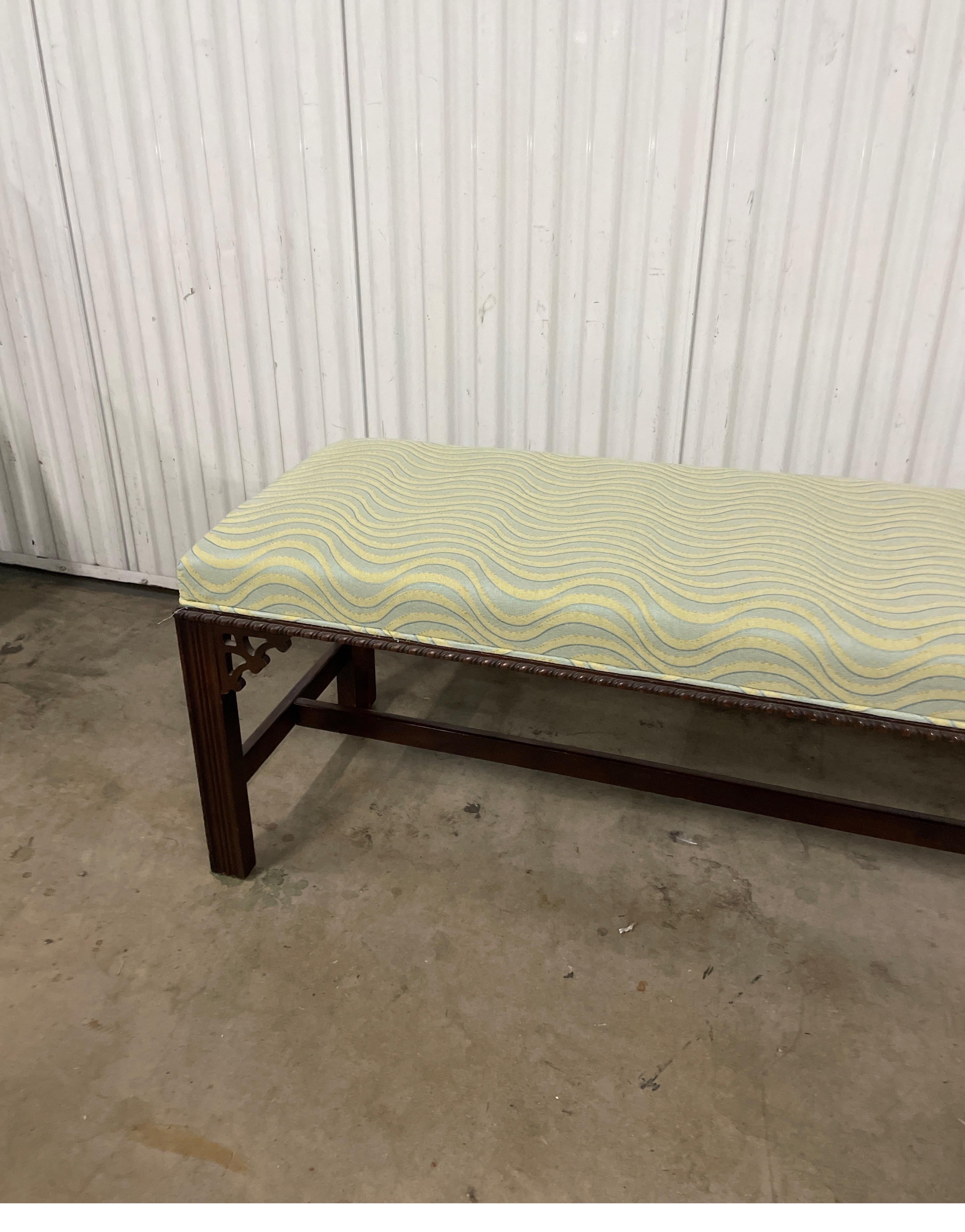 Chinese Chippendale Style Bench In Good Condition In West Palm Beach, FL