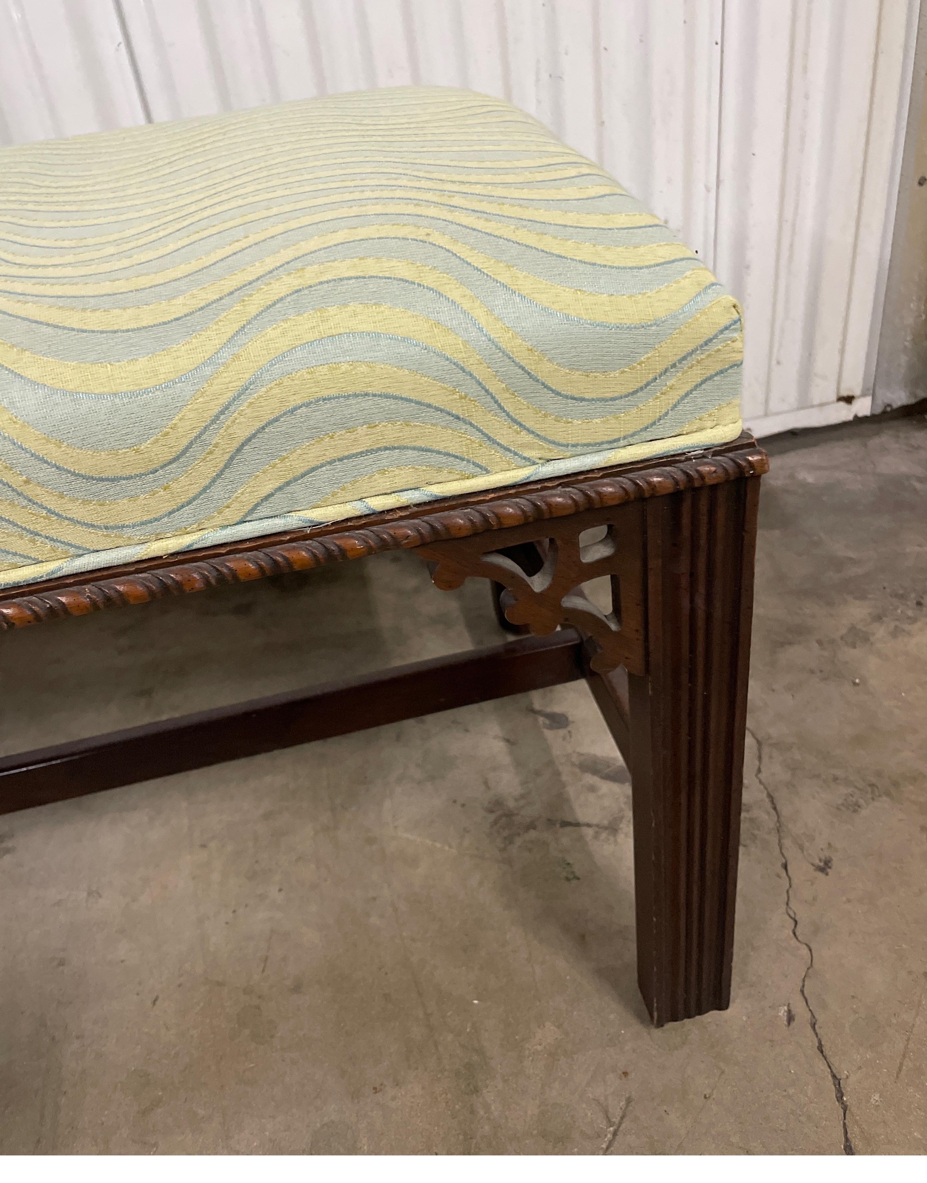 20th Century Chinese Chippendale Style Bench