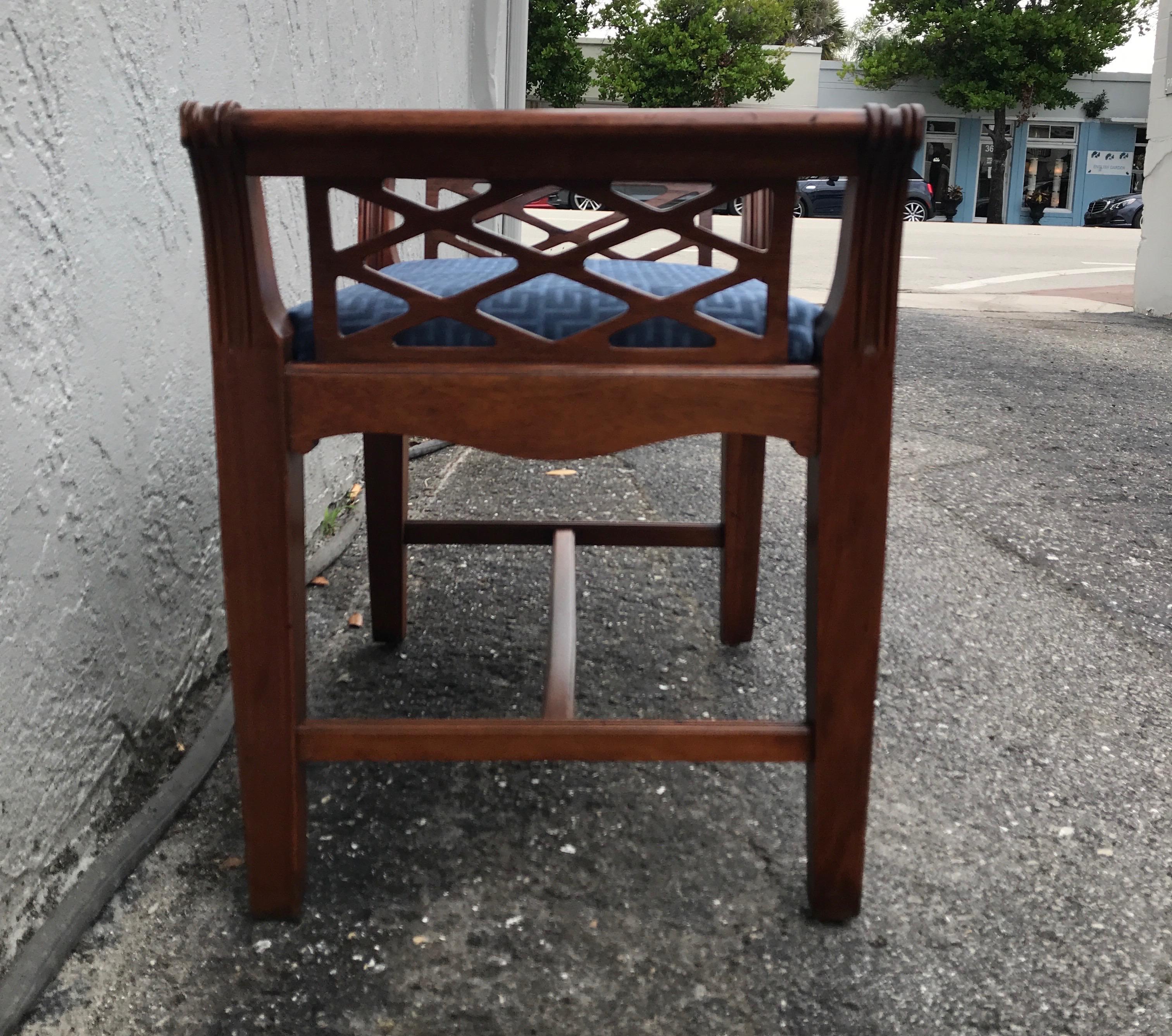 Wood Chinese Chippendale Style Bench For Sale